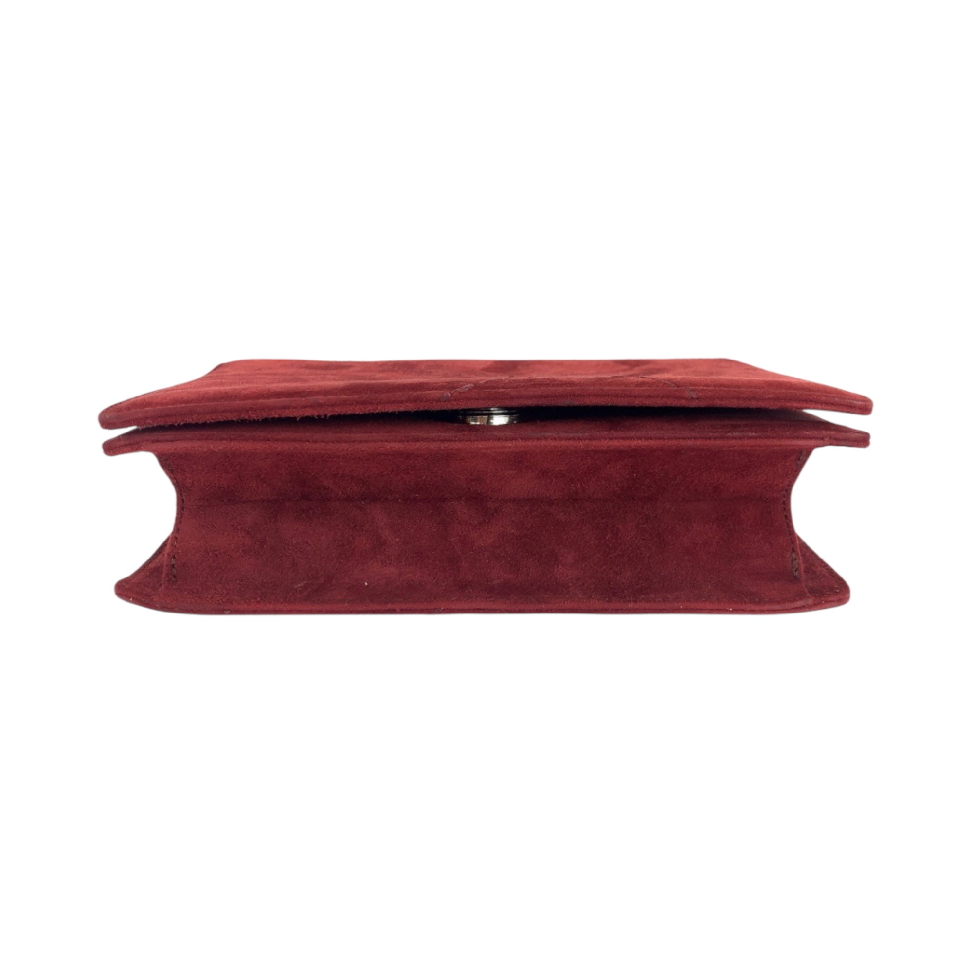 Salvatore Ferragamo Red Color Suede Handbag Shoulder Bag (Pre-Owned)