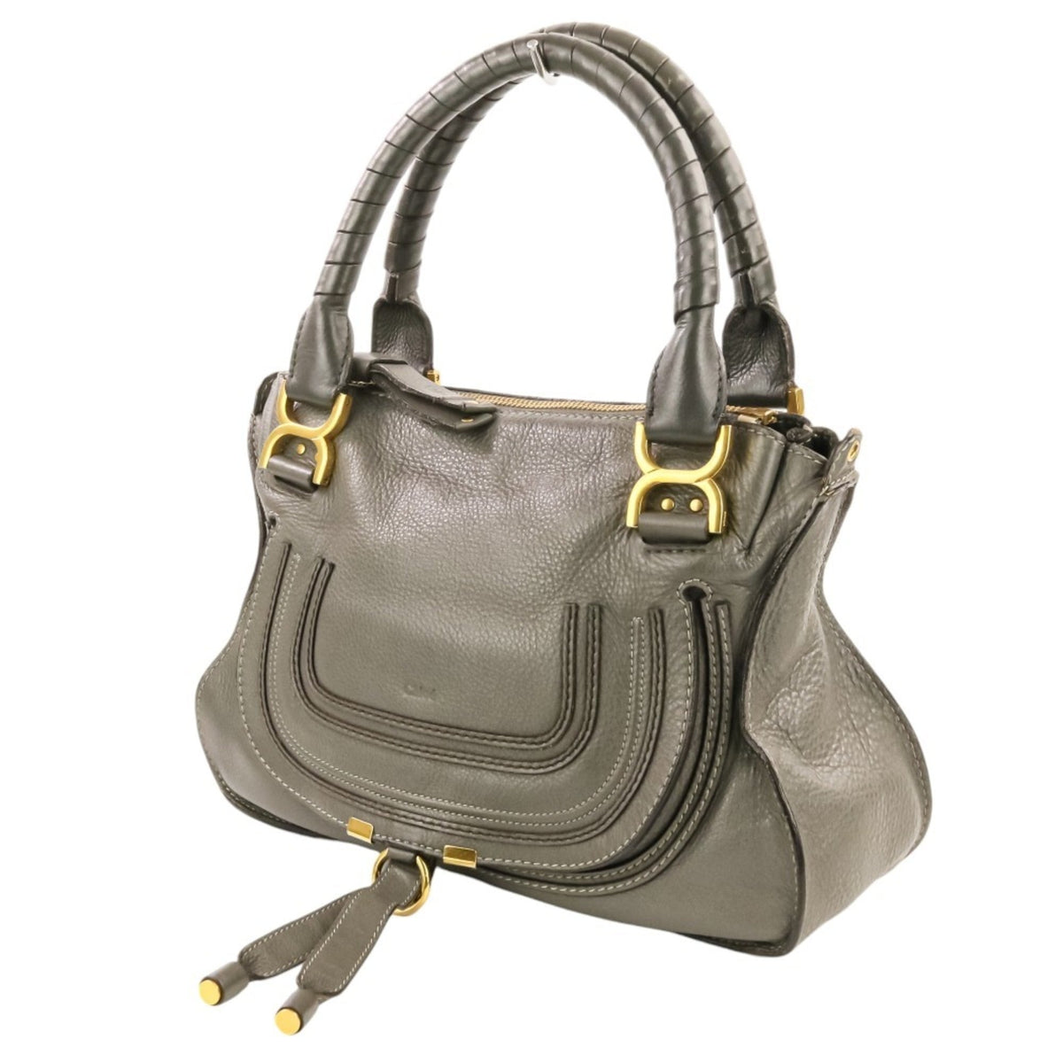 Chloé Gray Leather Handbag Shoulder Bag (Pre-Owned)