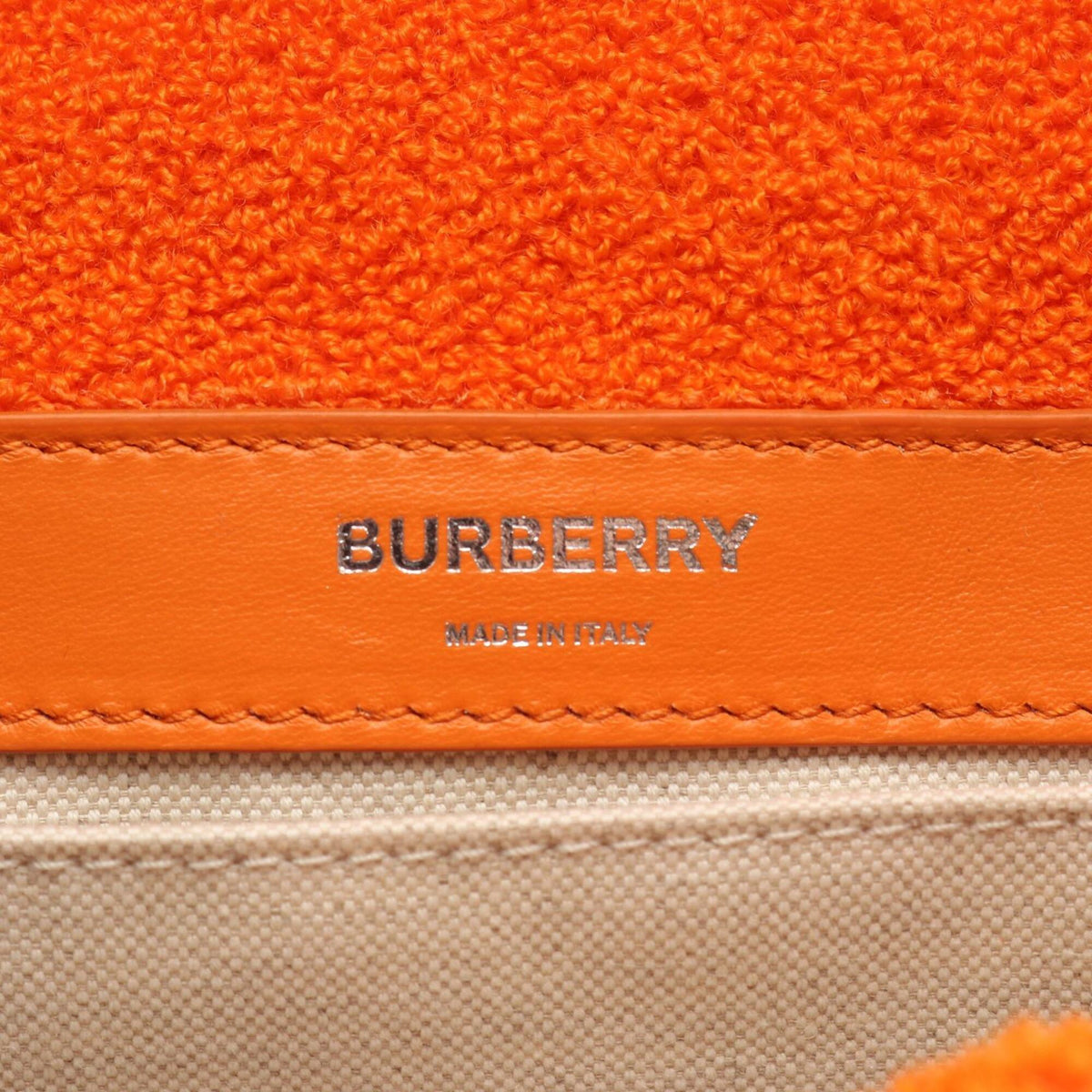 Burberry Orange Pile Fabric Handbag Shoulder Bag (Pre-Owned)