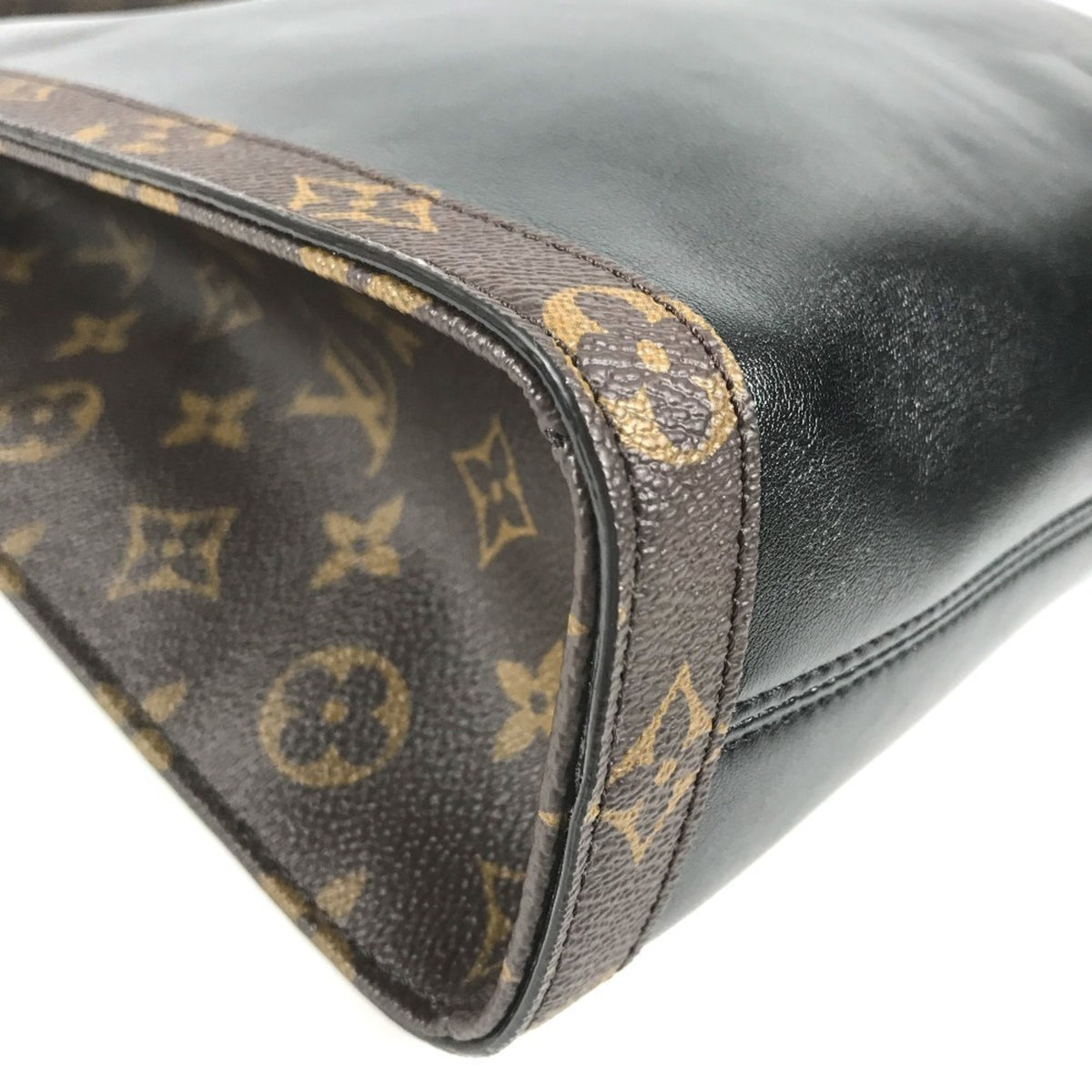 Louis Vuitton Black Brown Noir Leather Shoulder Bag Tote Bag (Pre-Owned)