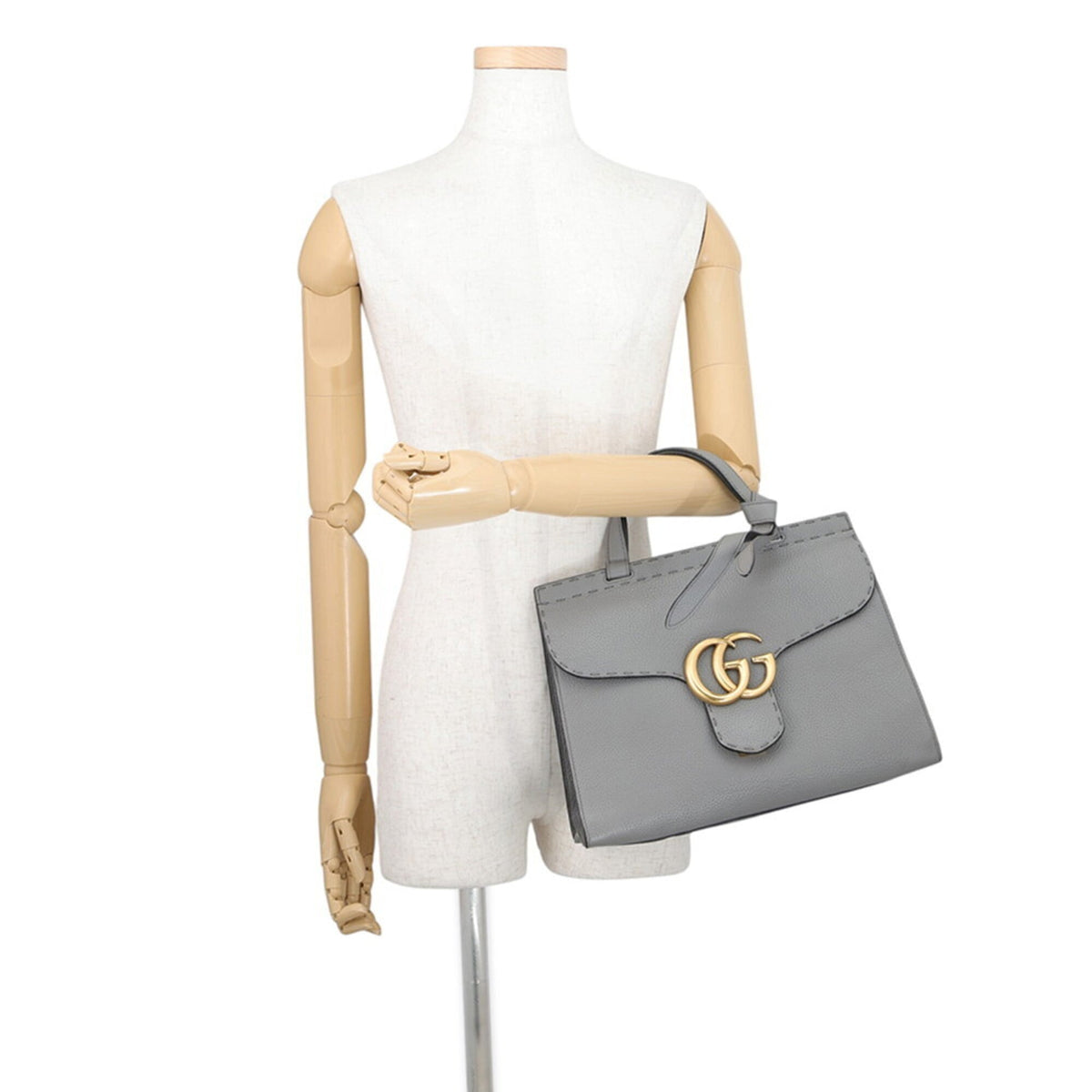 Gucci Gray Leather Handbag (Pre-Owned)