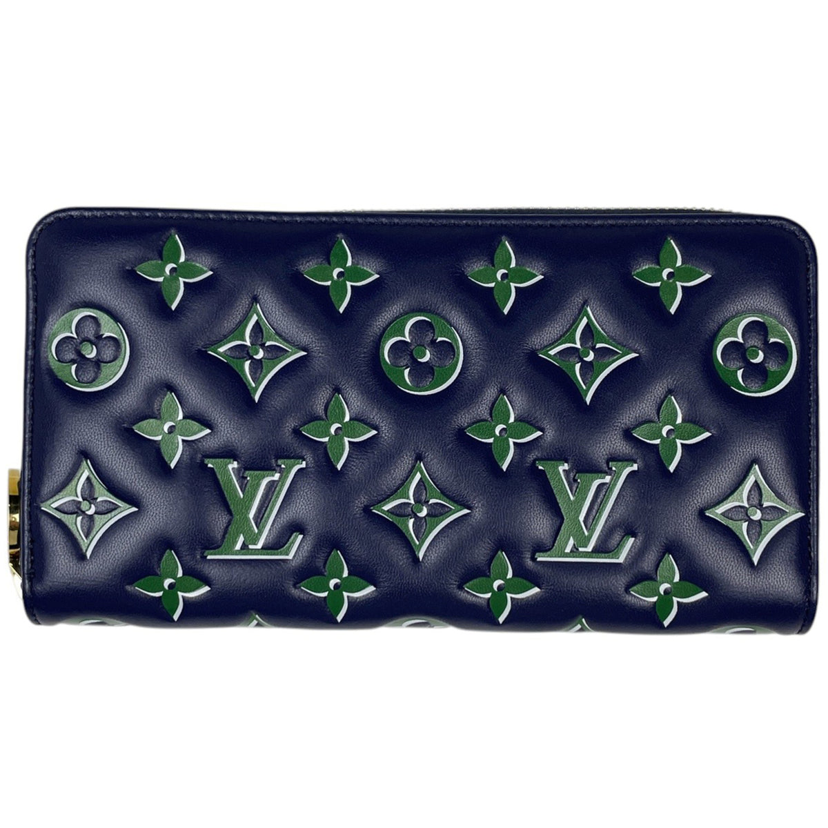 Louis Vuitton Navy Leather Long Wallet (Bi-Fold) (Pre-Owned)