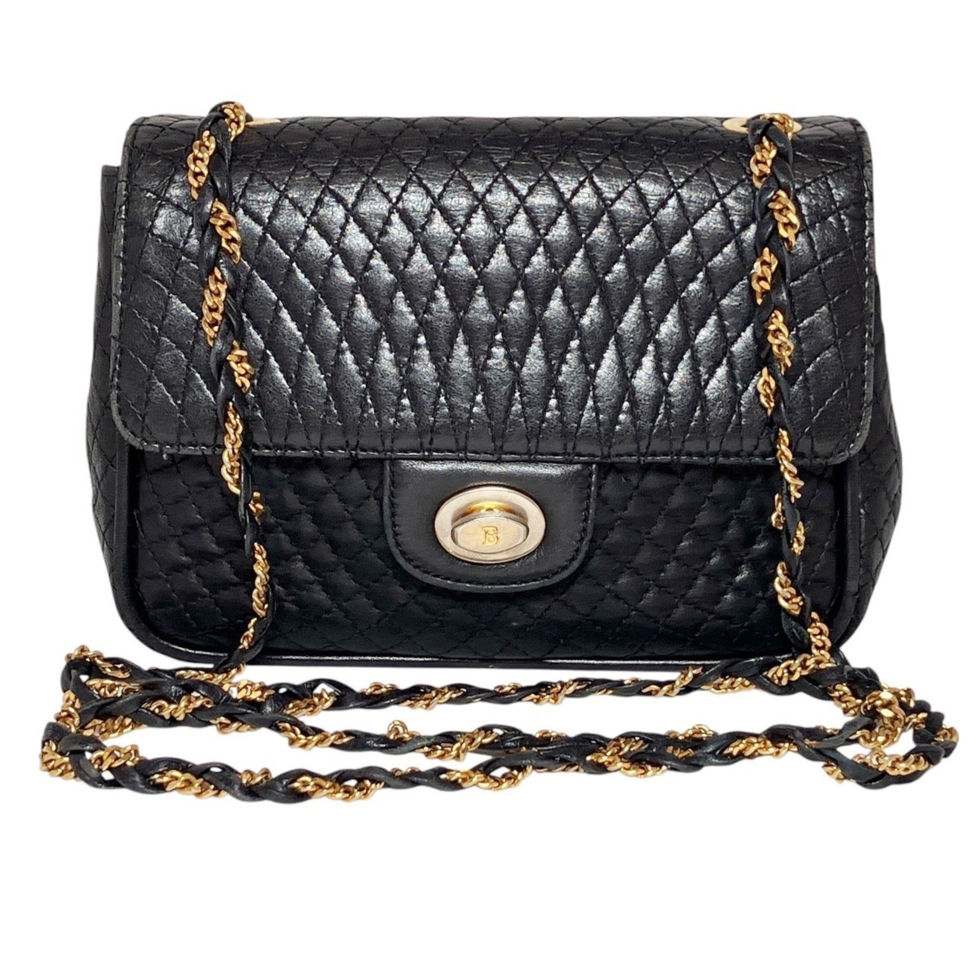 Bally Black Leather Shoulder Bag (Pre-Owned)
