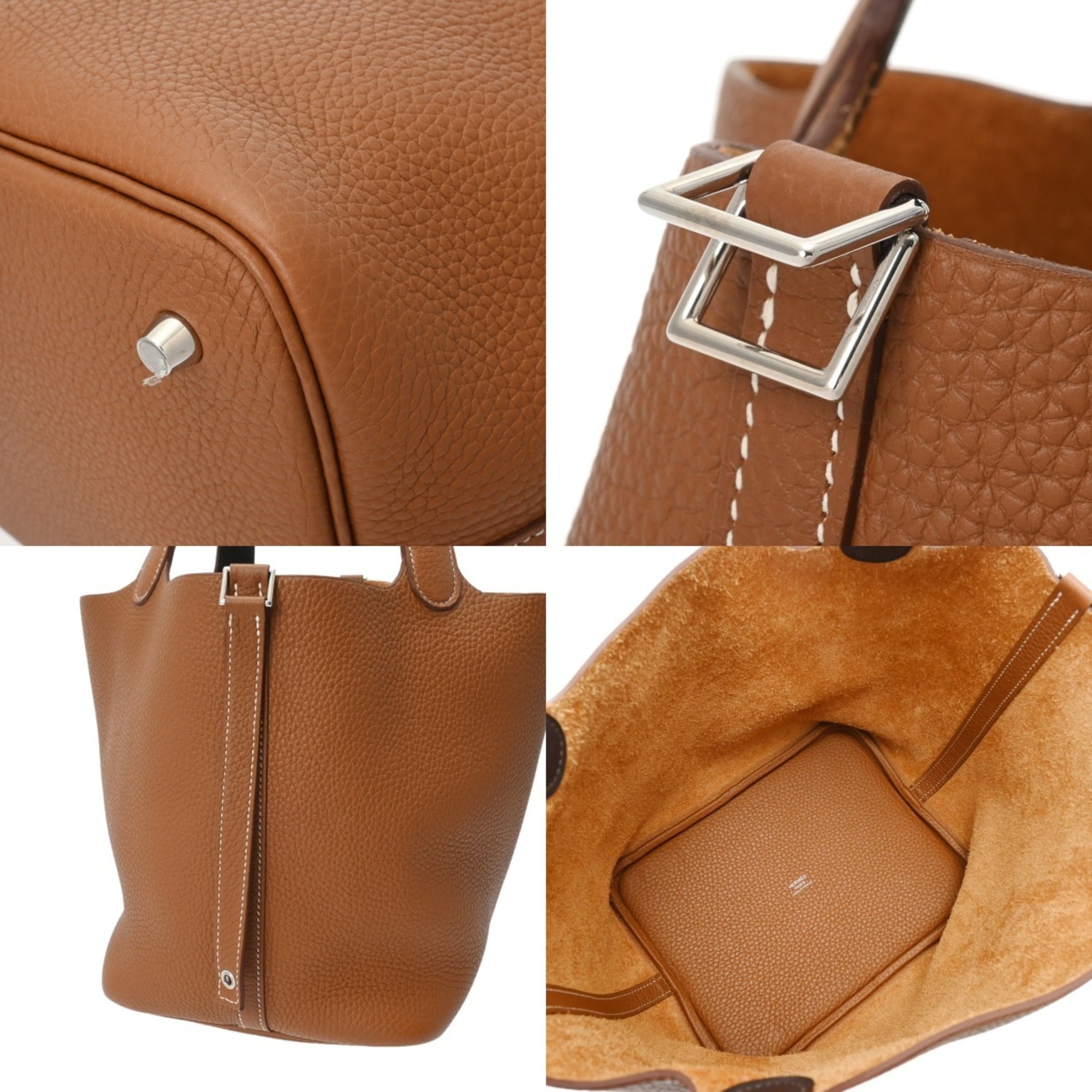 Hermes Picotin Gold Taurillon Clemence Leather Handbag (Pre-Owned)