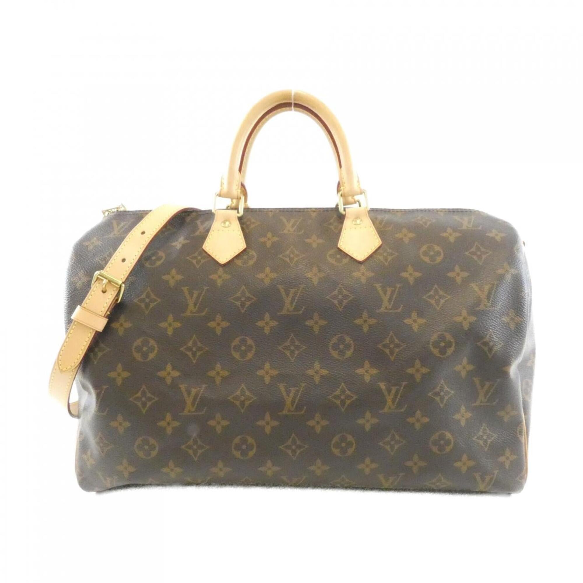 Louis Vuitton Monogram Marron Coated Canvas Boston Bag (Pre-Owned)