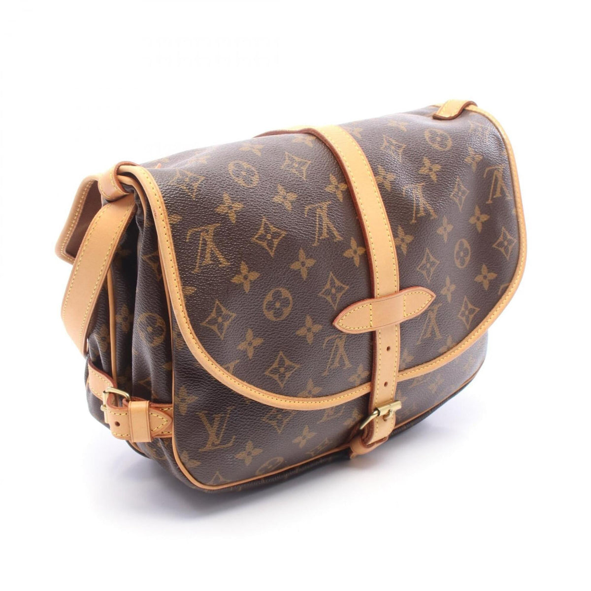 Louis Vuitton Monogram Brown Coated Canvas Leather Shoulder Bag (Pre-Owned)