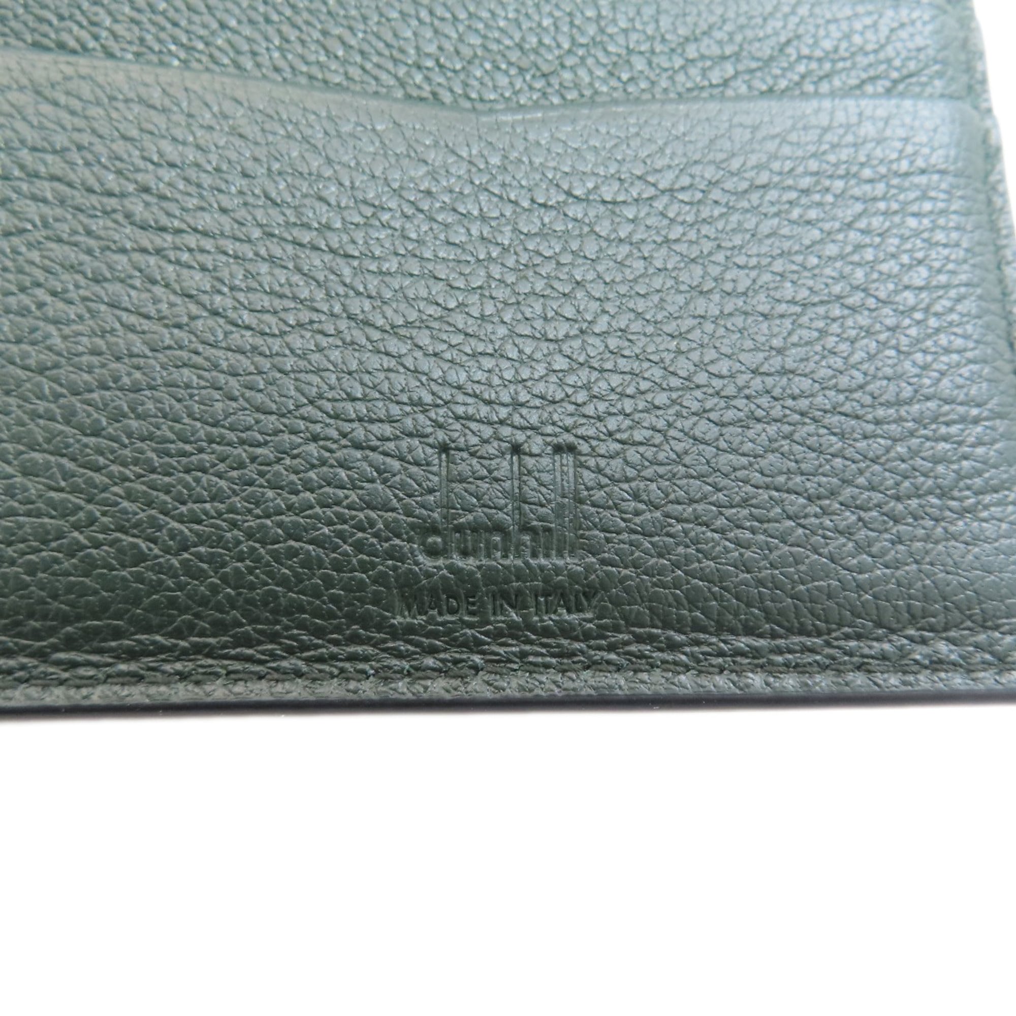 Dunhill Dark Green Leather Long Wallet (Bi-Fold) (Pre-Owned)