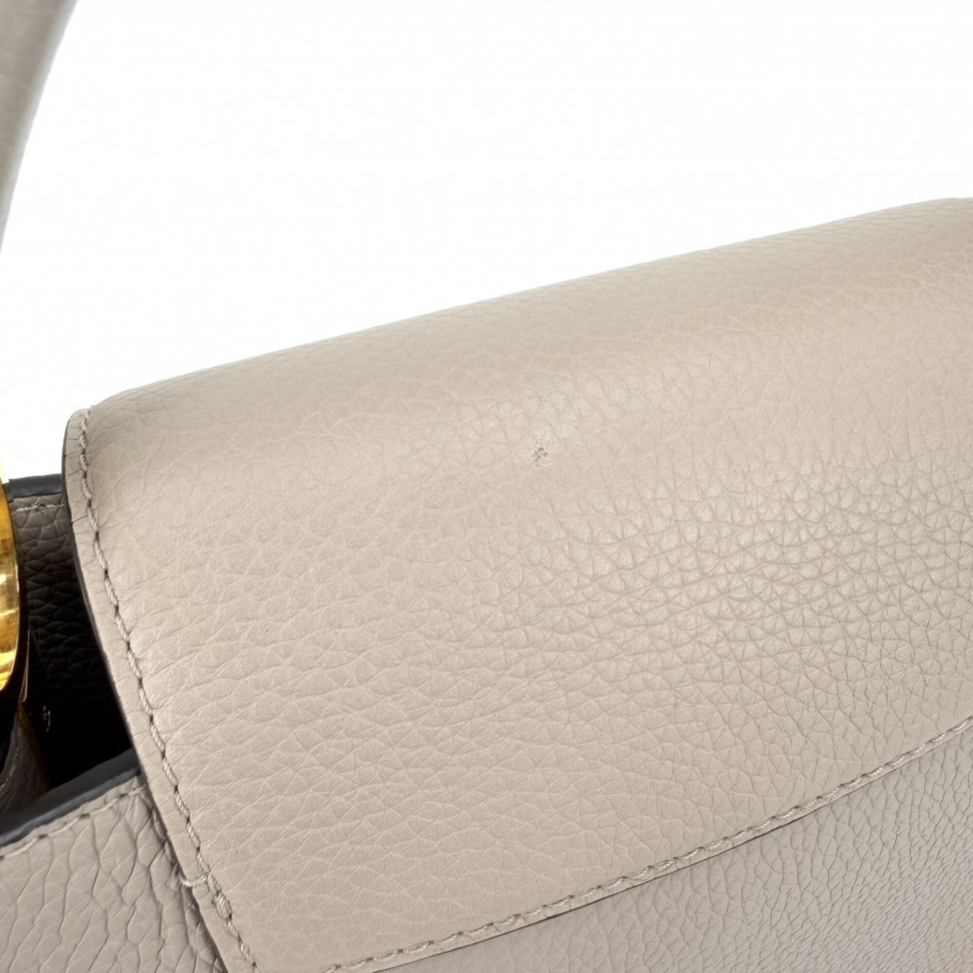 Louis Vuitton Beige Leather Handbag Shoulder Bag (Pre-Owned)