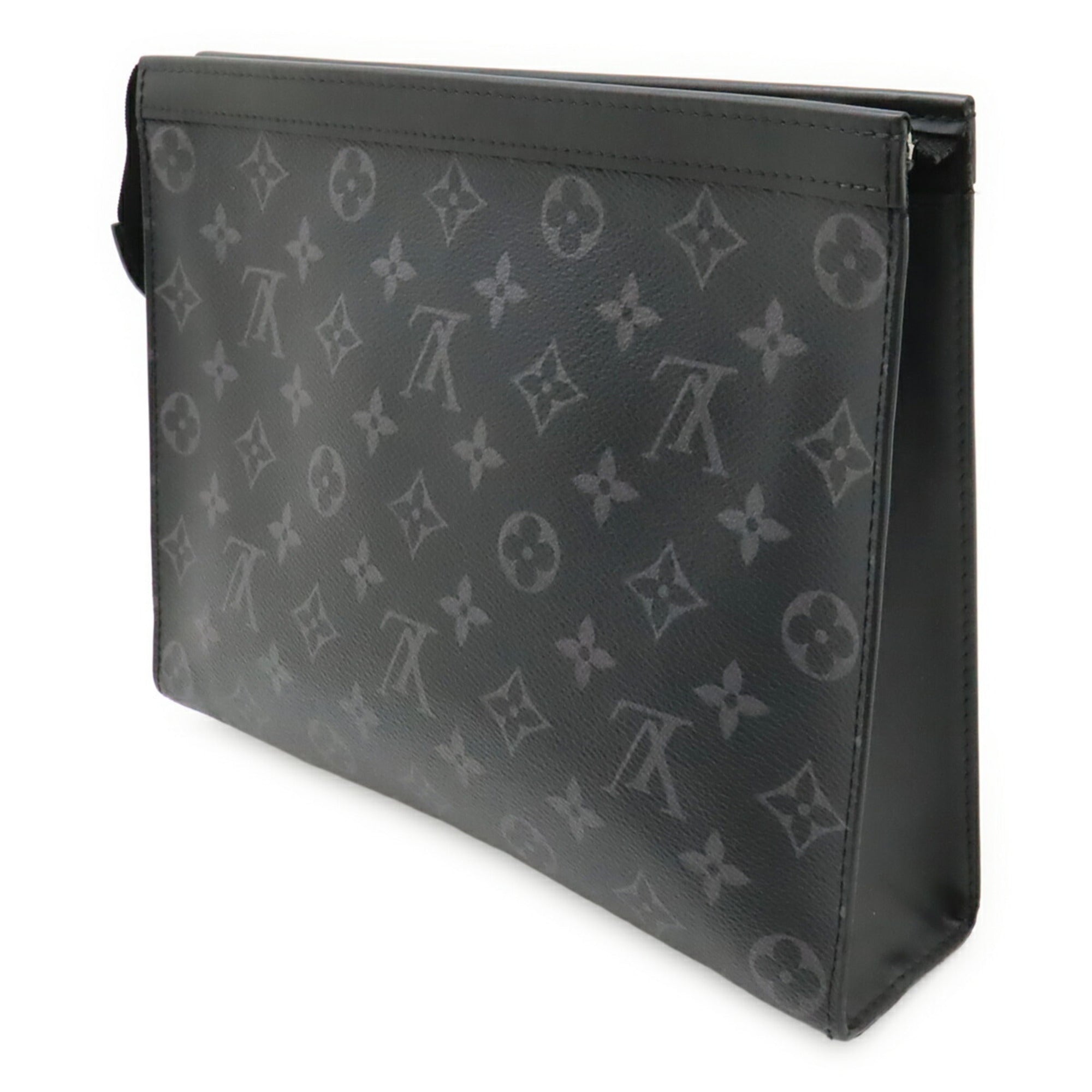 Louis Vuitton Black Gray Monogram Eclipse Monogram Eclipse Clutch Bag Pochette (Pre-Owned)