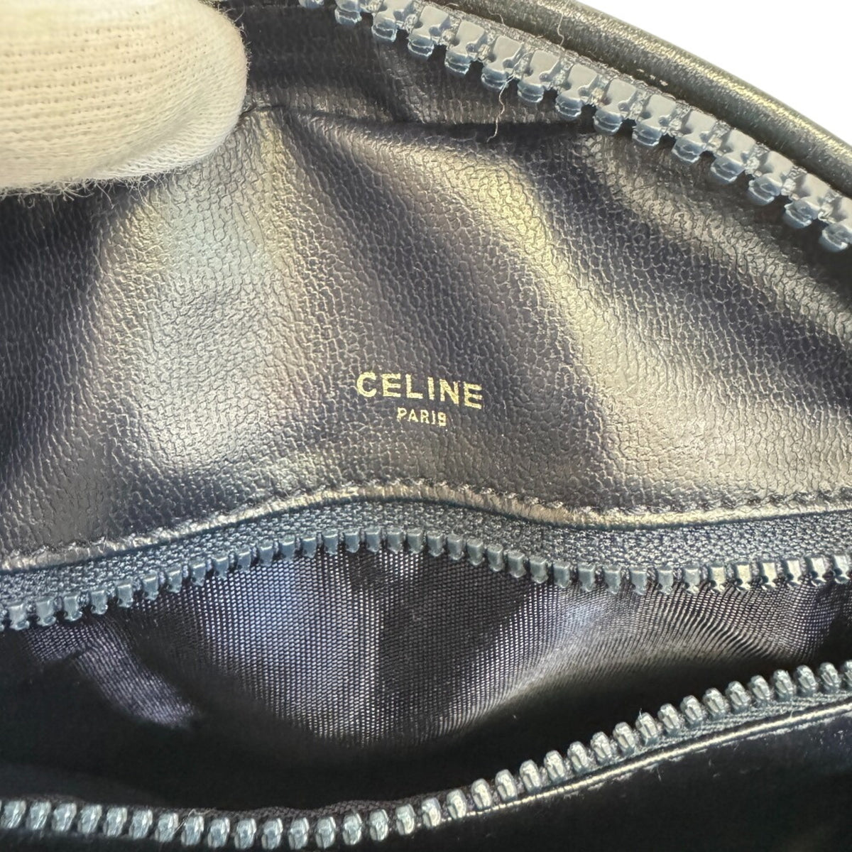 Celine Gray Navy Pvc Leather Pochette Shoulder Bag (Pre-Owned)