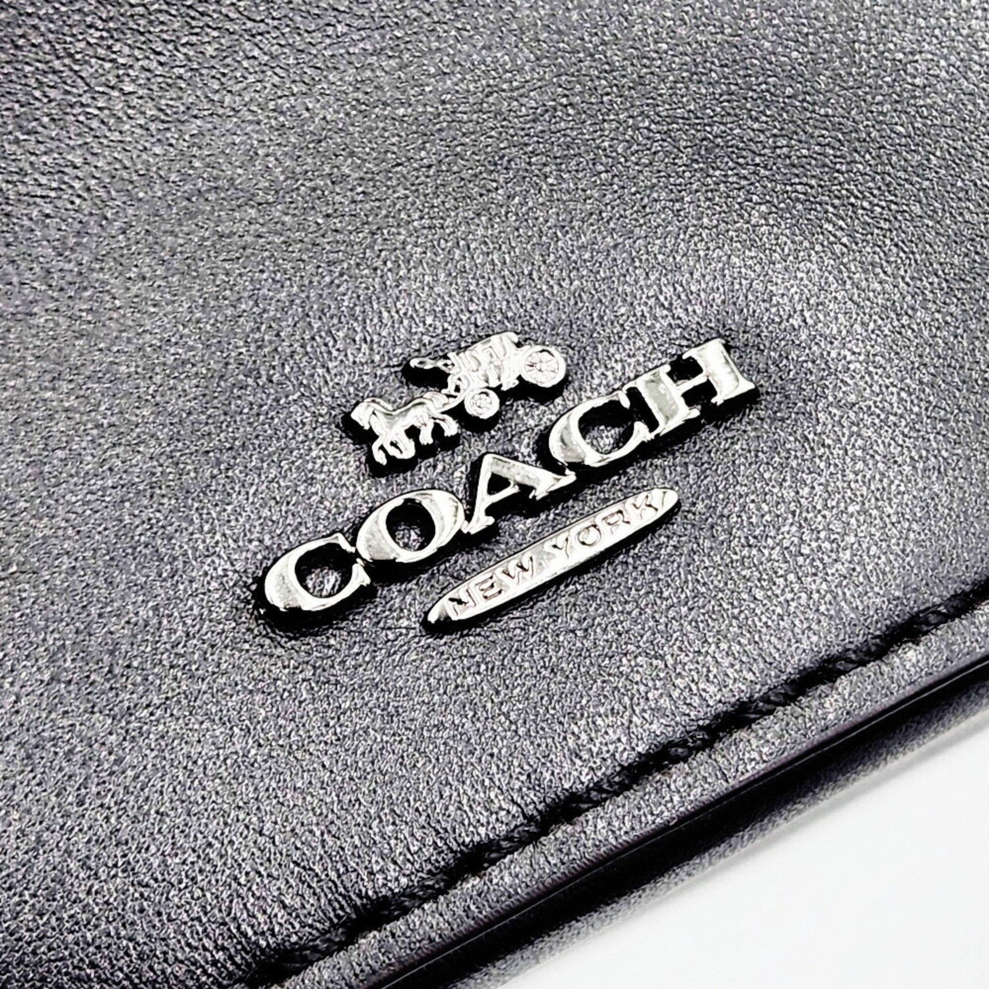 Coach Black Leather Handbag Shoulder Bag Vanity Bag (Pre-Owned)