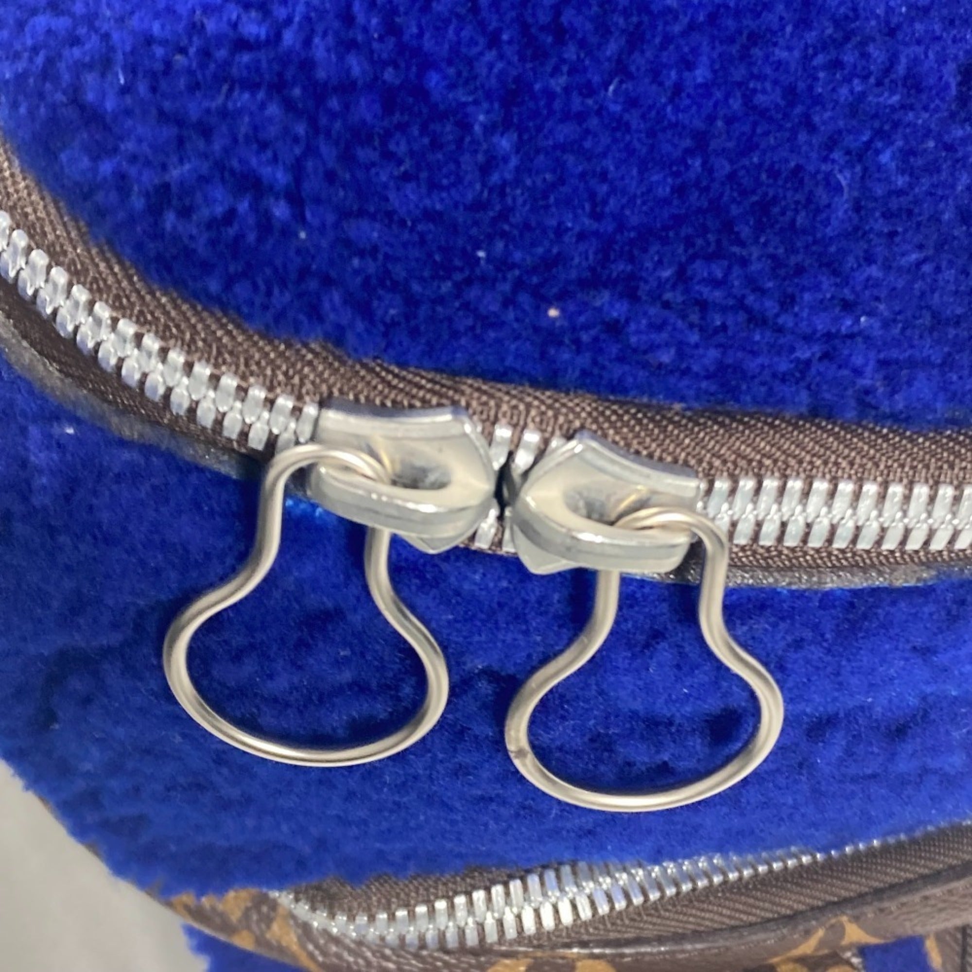 Louis Vuitton Blue Brown Monogram Canvas Leather Backpack (Pre-Owned)