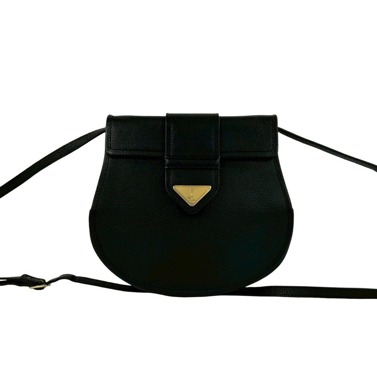 Yves Saint Laurent Black Leather Pochette Shoulder Bag (Pre-Owned)