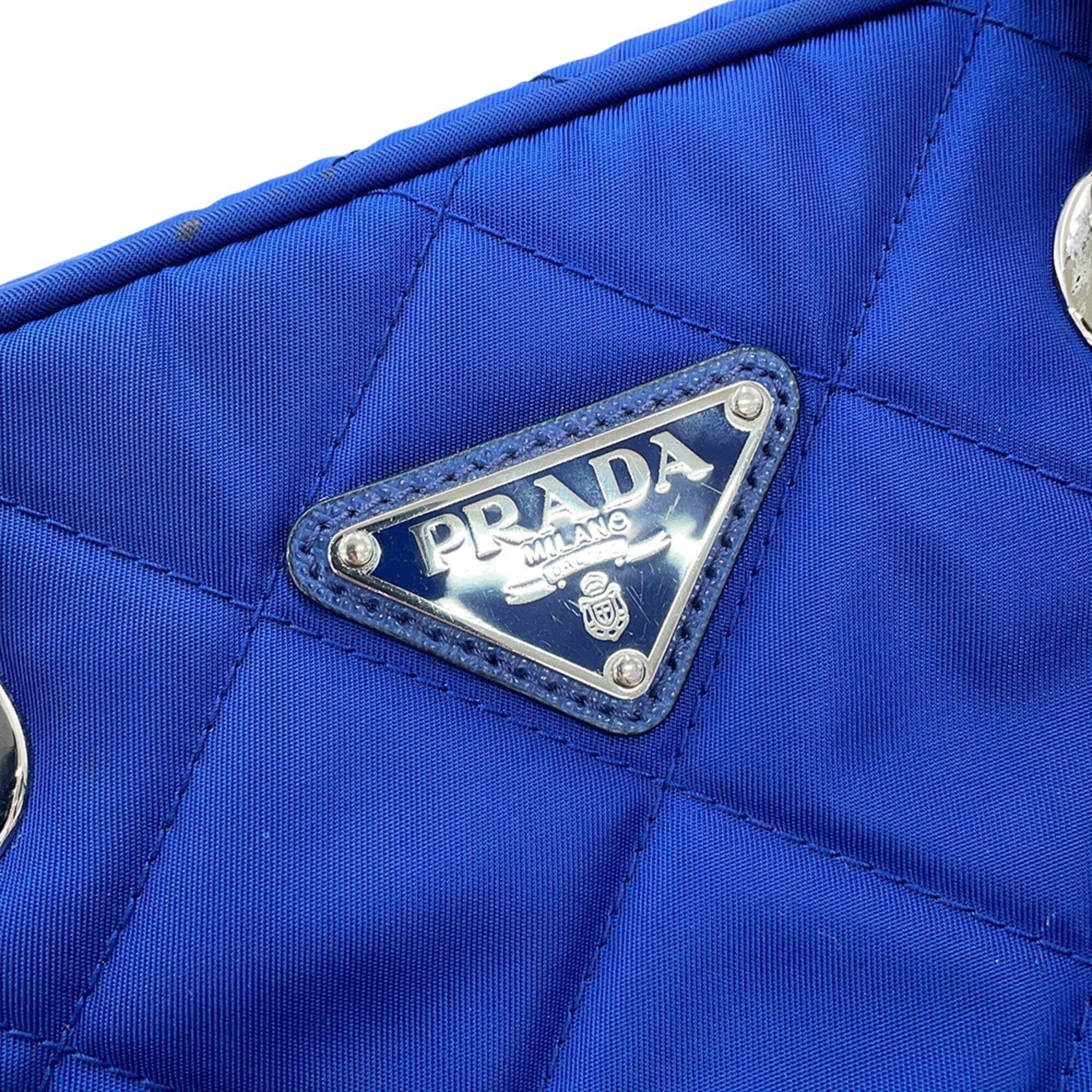 Prada Blue Nylon Handbag Shoulder Bag (Pre-Owned)
