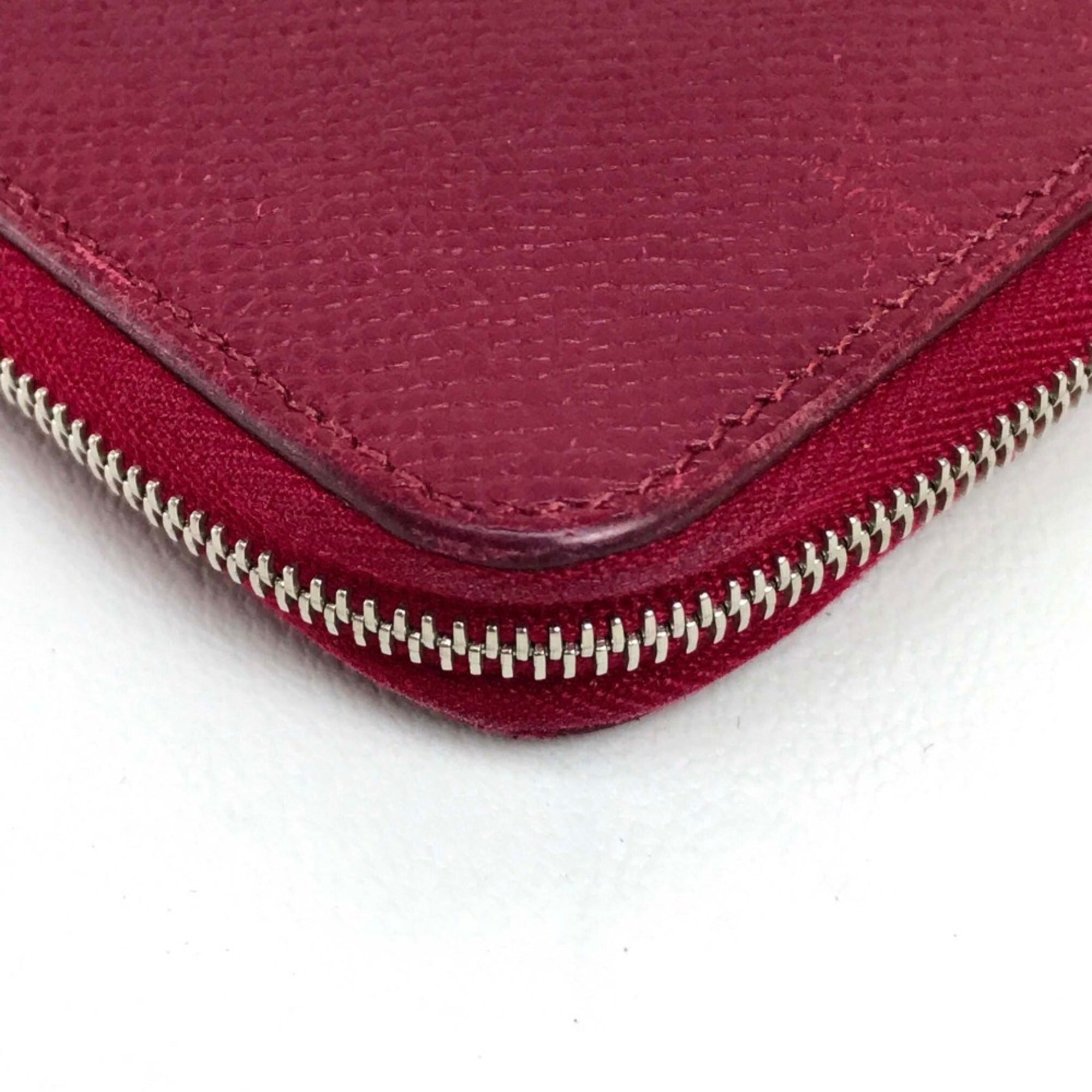 Hermes Silk'in Ruby Epsom Leather Long Wallet (Bi-Fold) (Pre-Owned)