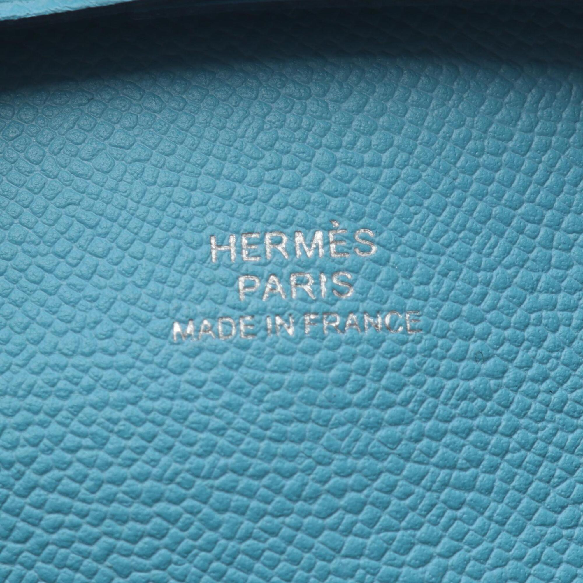 Hermes Blue Leather Coin Purse/Coin Case (Pre-Owned)