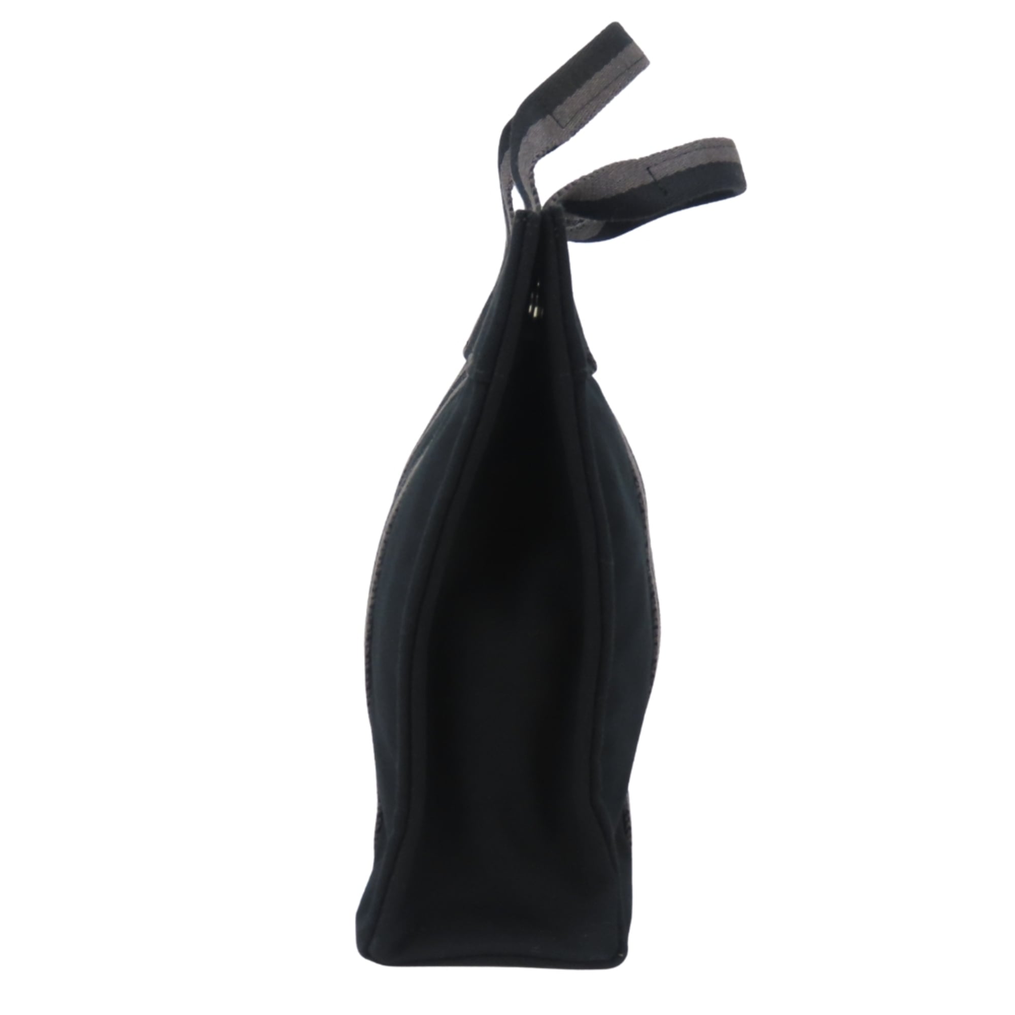 Hermes Black Gray Cotton Canvas Tote Bag (Pre-Owned)