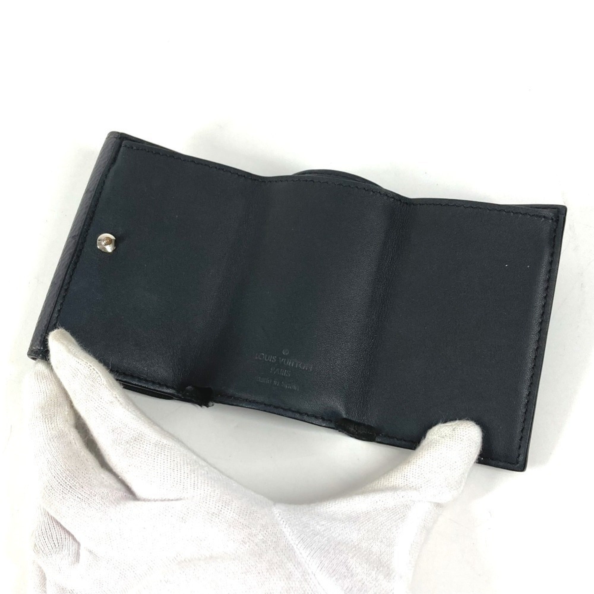 Louis Vuitton Black Gray Monogram Eclipse Canvas Wallet (Tri-Fold) (Pre-Owned)