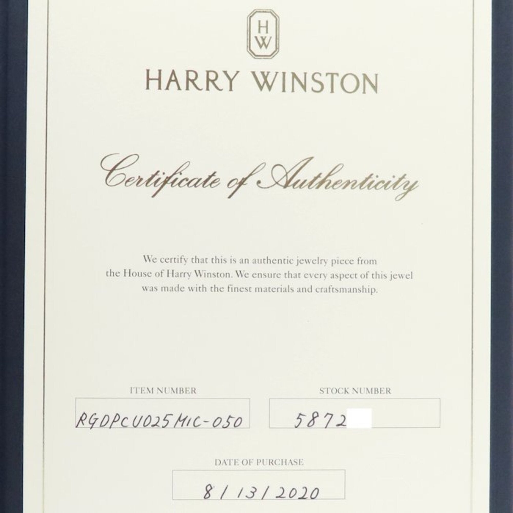 Harry Winston Platinum 950 Band Ring (Pre-Owned)