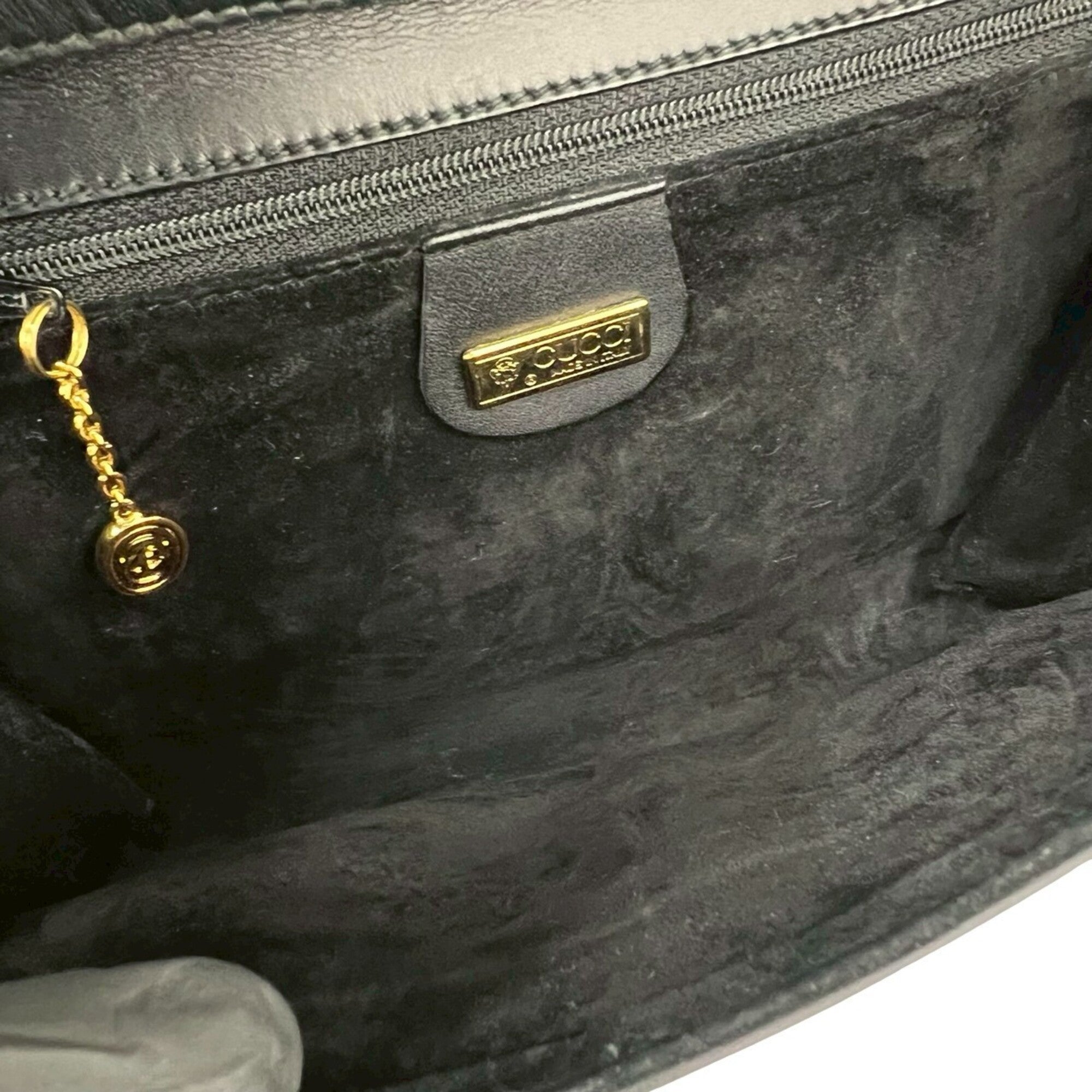 Gucci Black Leather Pochette Shoulder Bag (Pre-Owned)