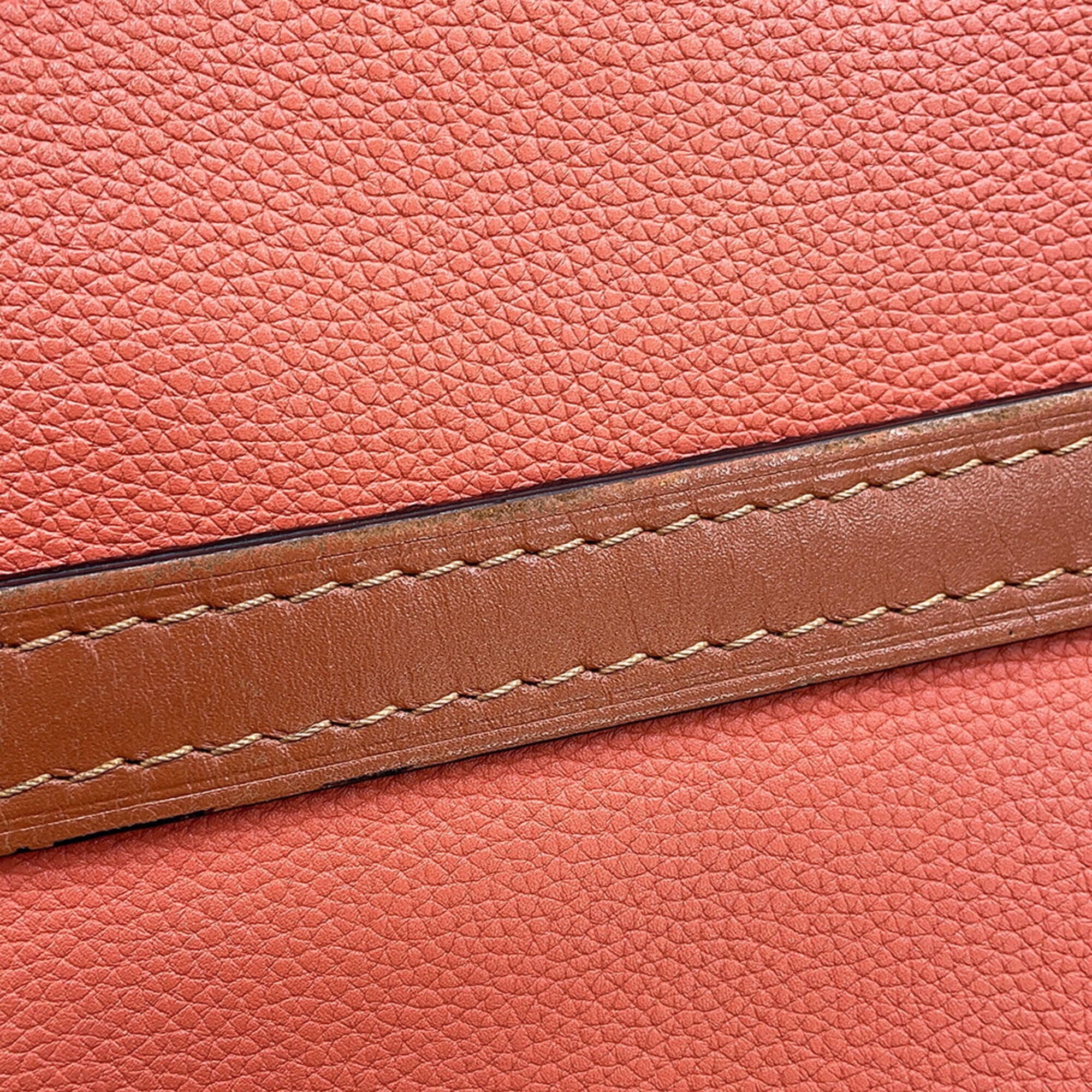 Loewe Brown Pink Leather Shoulder Bag (Pre-Owned)