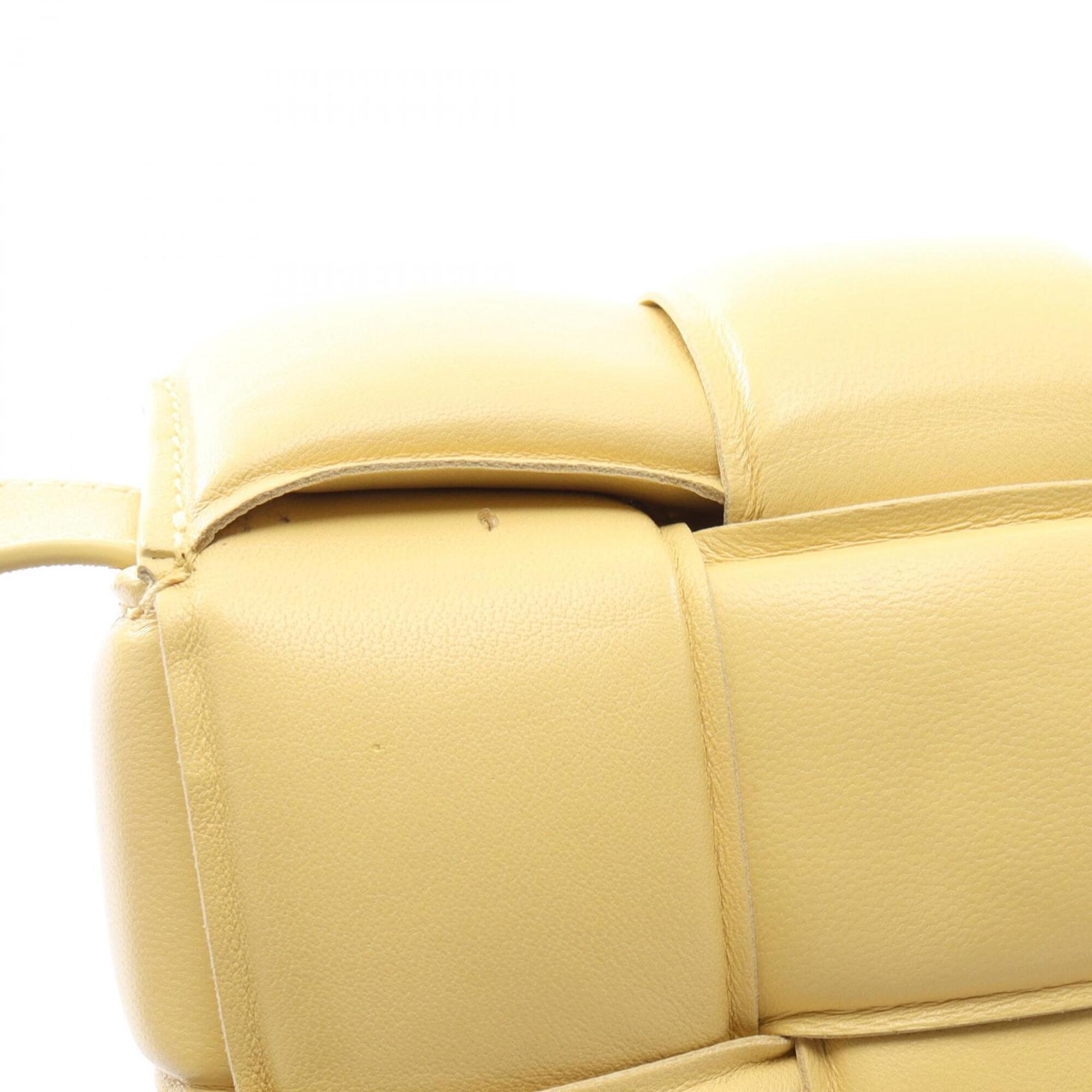 Bottega Veneta Yellow Leather Handbag Shoulder Bag (Pre-Owned)