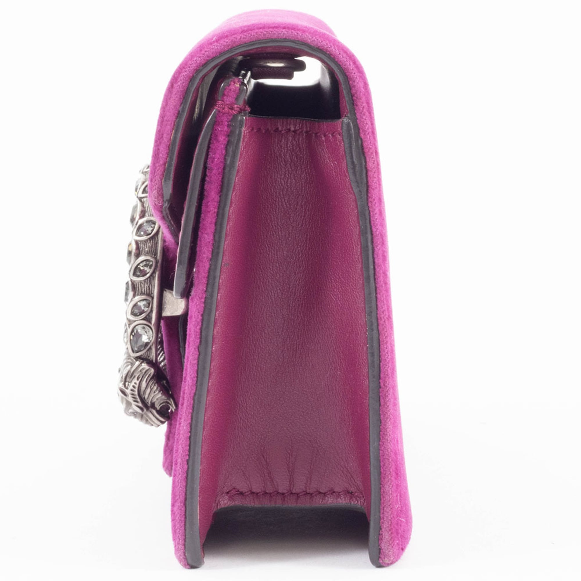 Gucci Purple Velvet Leather Shoulder Bag (Pre-Owned)
