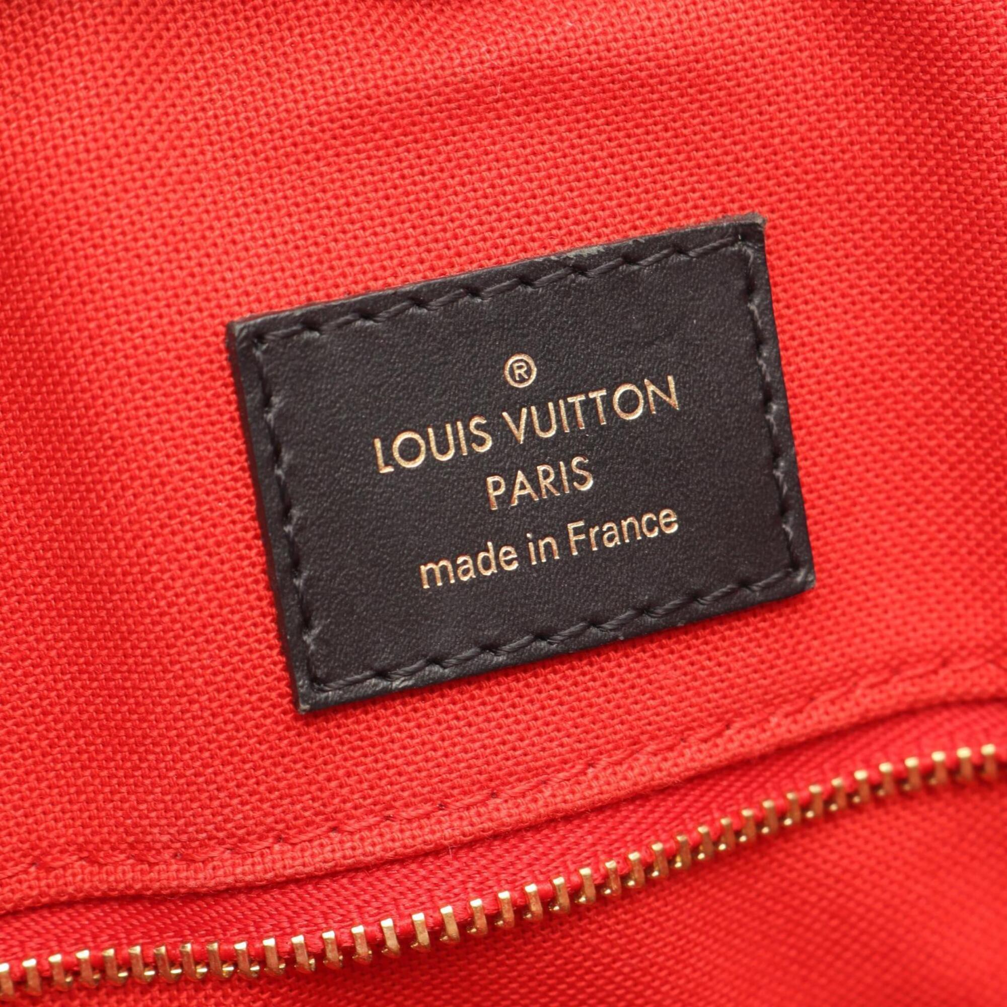 Louis Vuitton Beige Brown Monogram Coated Canvas Handbag Tote Bag (Pre-Owned)