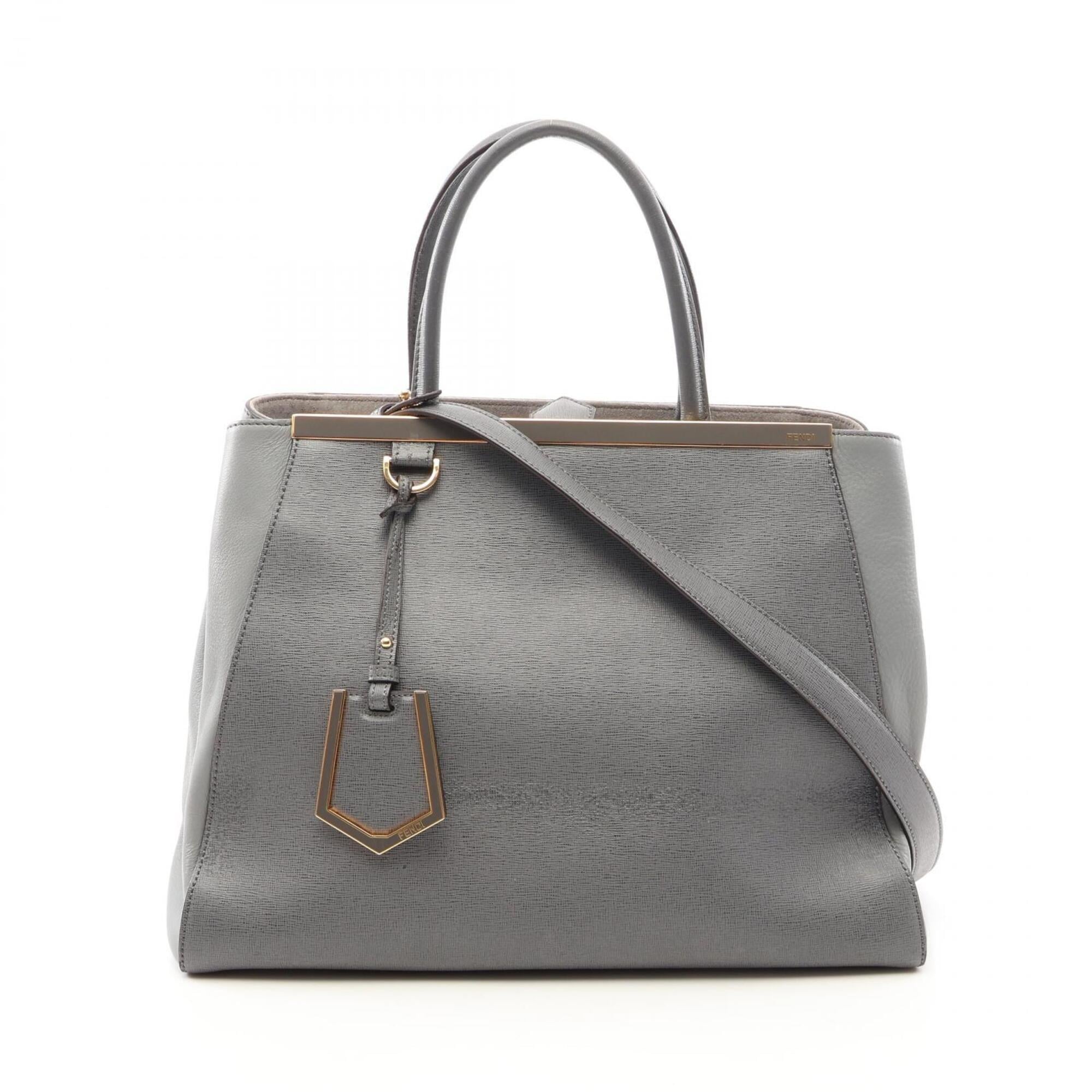 Fendi Gray Leather Handbag (Pre-Owned)