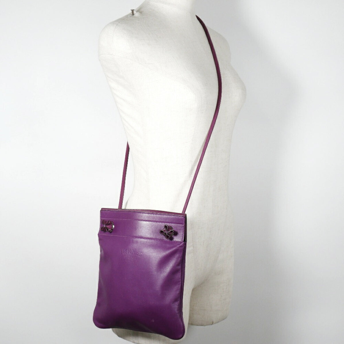 Hermes Purple Swift Leather Shoulder Bag (Pre-Owned)
