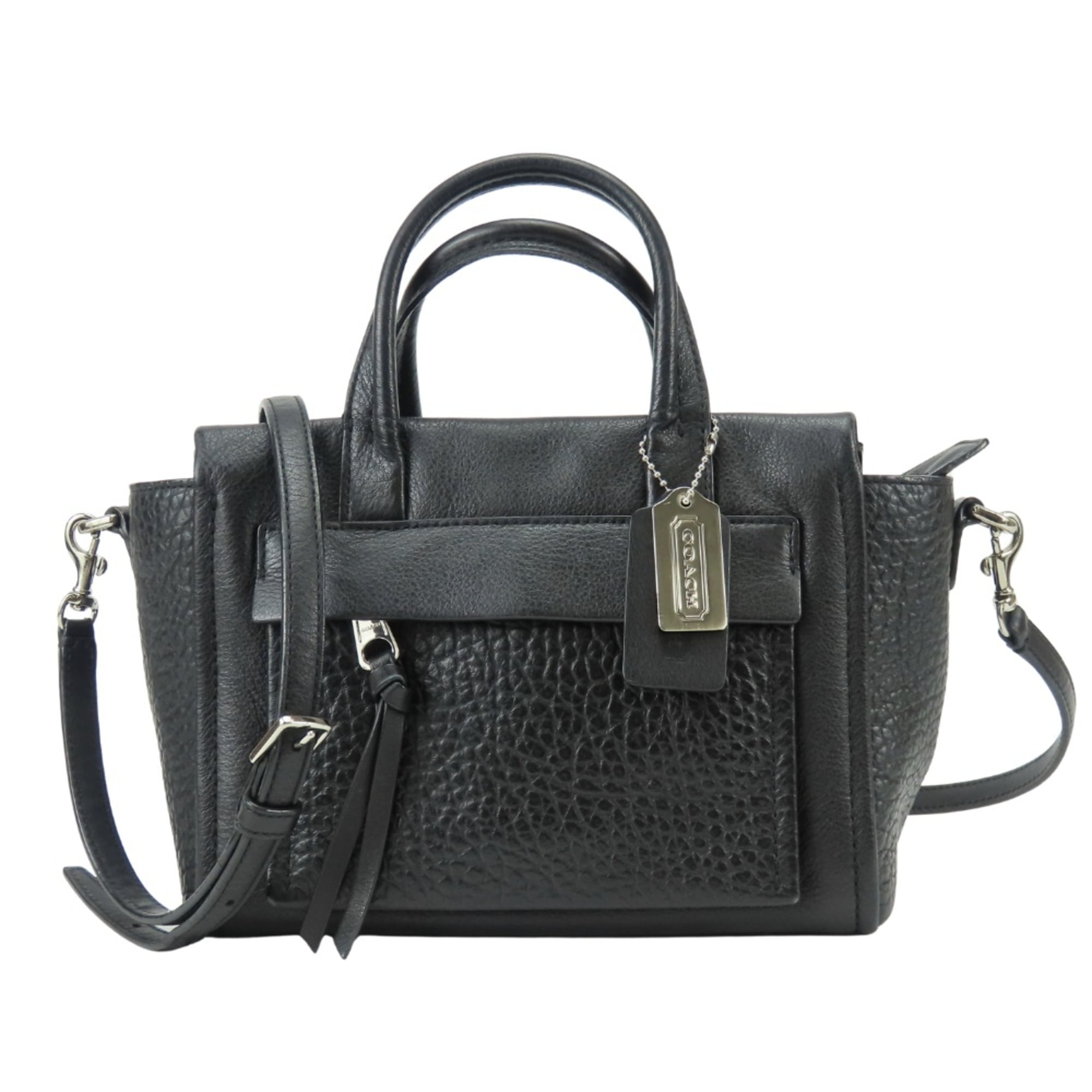 Coach Black Leather Handbag (Pre-Owned)