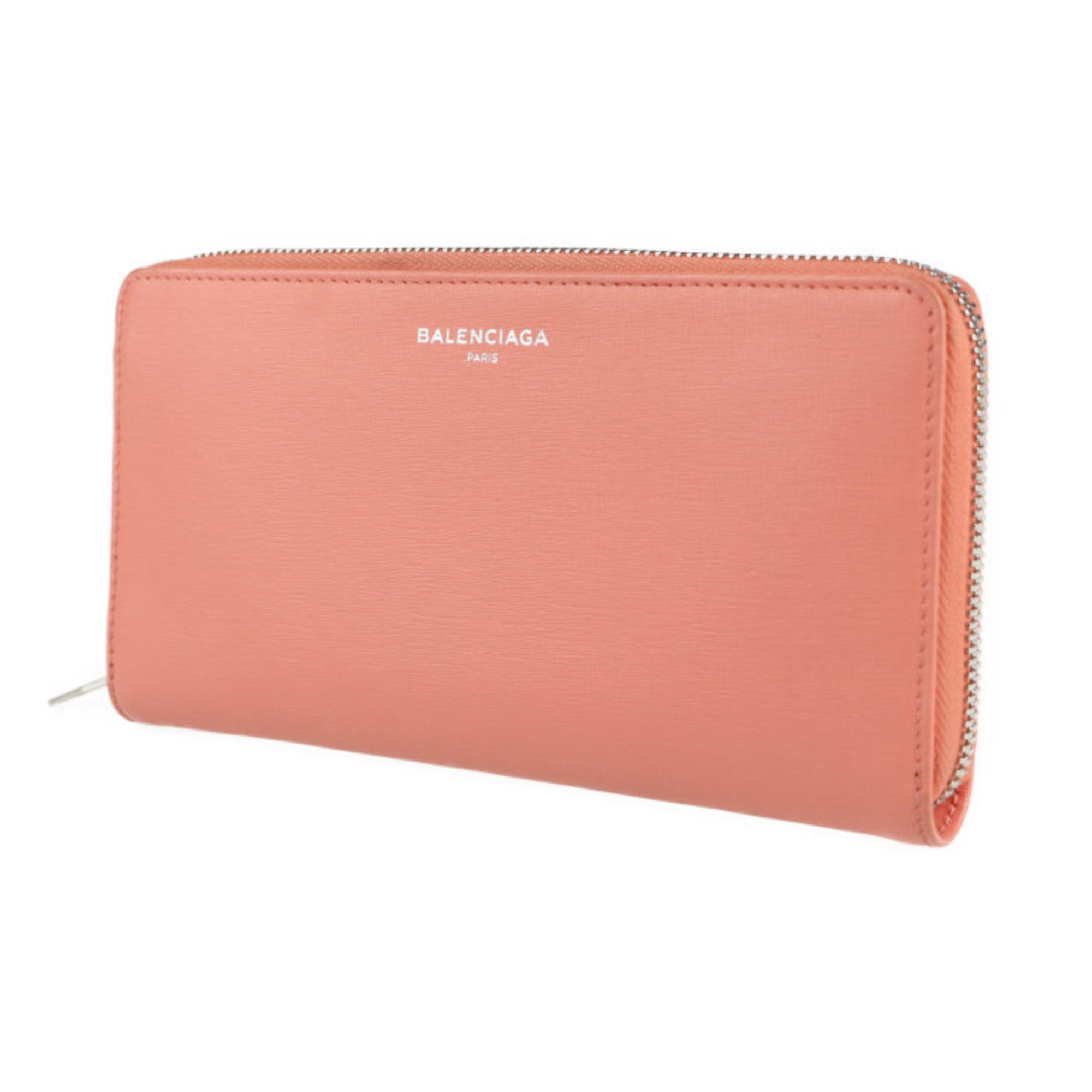 Balenciaga Pink Salmon Pink Leather Long Wallet (Bi-Fold) (Pre-Owned)
