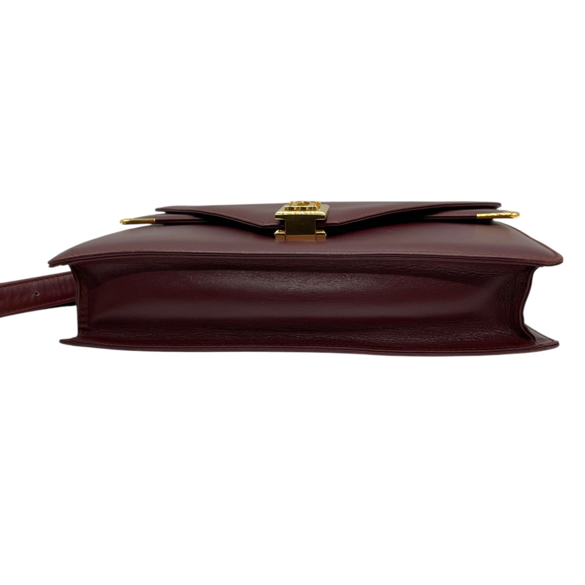 Cartier Bordeaux Wine Red Leather Shoulder Bag (Pre-Owned)