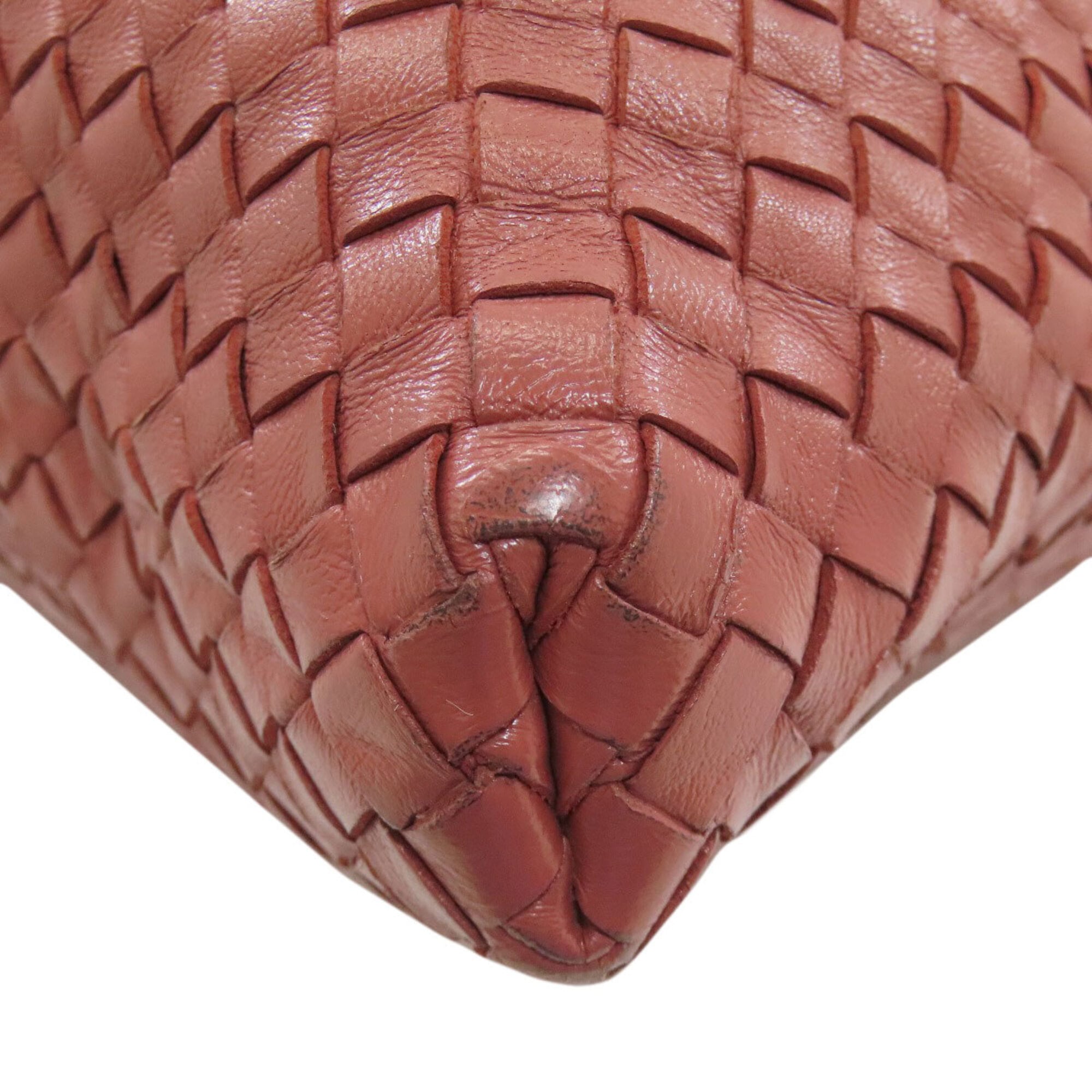 Bottega Veneta Brown Pink Leather Handbag (Pre-Owned)