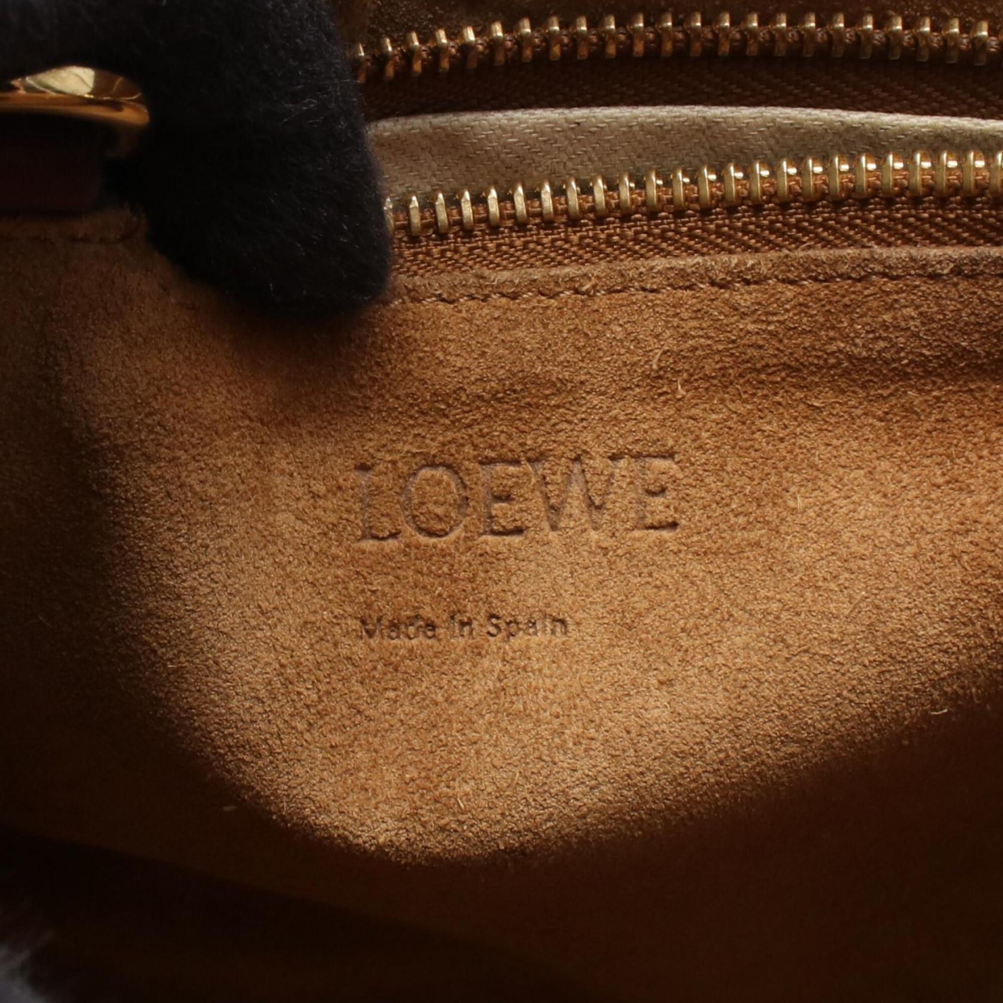Loewe Bordeaux Red Color Leather Handbag Tote Bag (Pre-Owned)