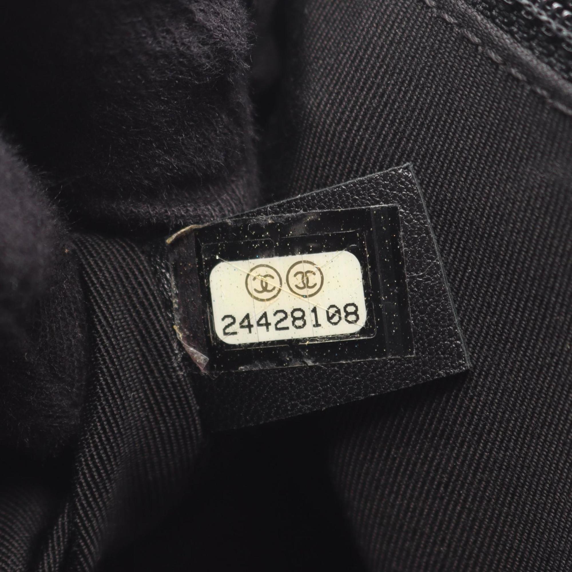 Chanel Black Leather Handbag Shoulder Bag (Pre-Owned)