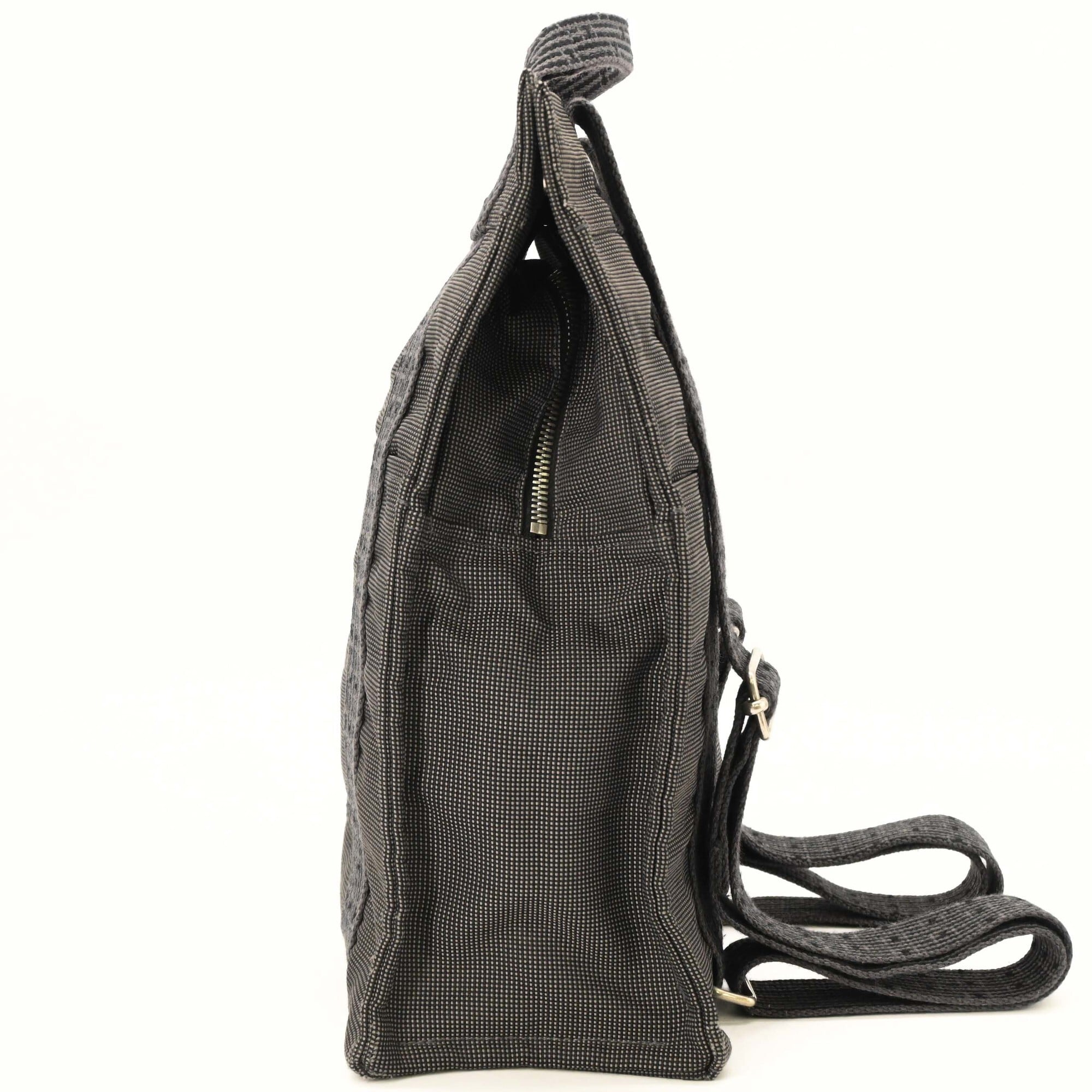 Hermes Her Line Gray Nylon Canvas Backpack (Pre-Owned)