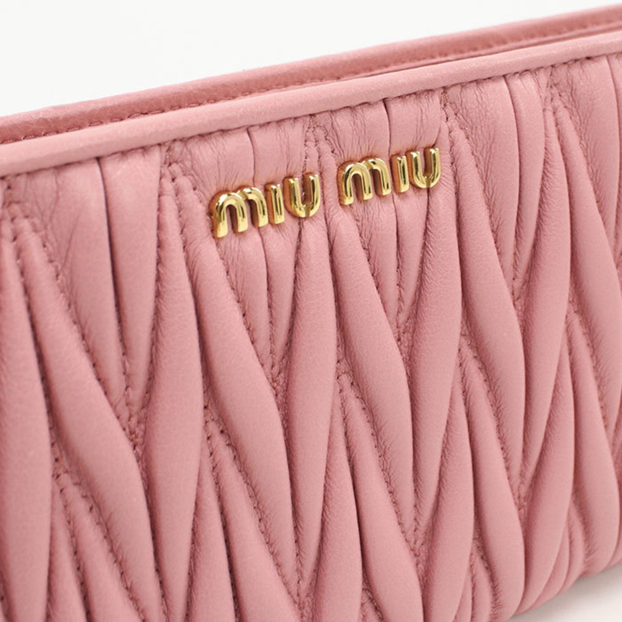 Miu Miu Pink Leather Long Wallet (Bi-Fold) (Pre-Owned)