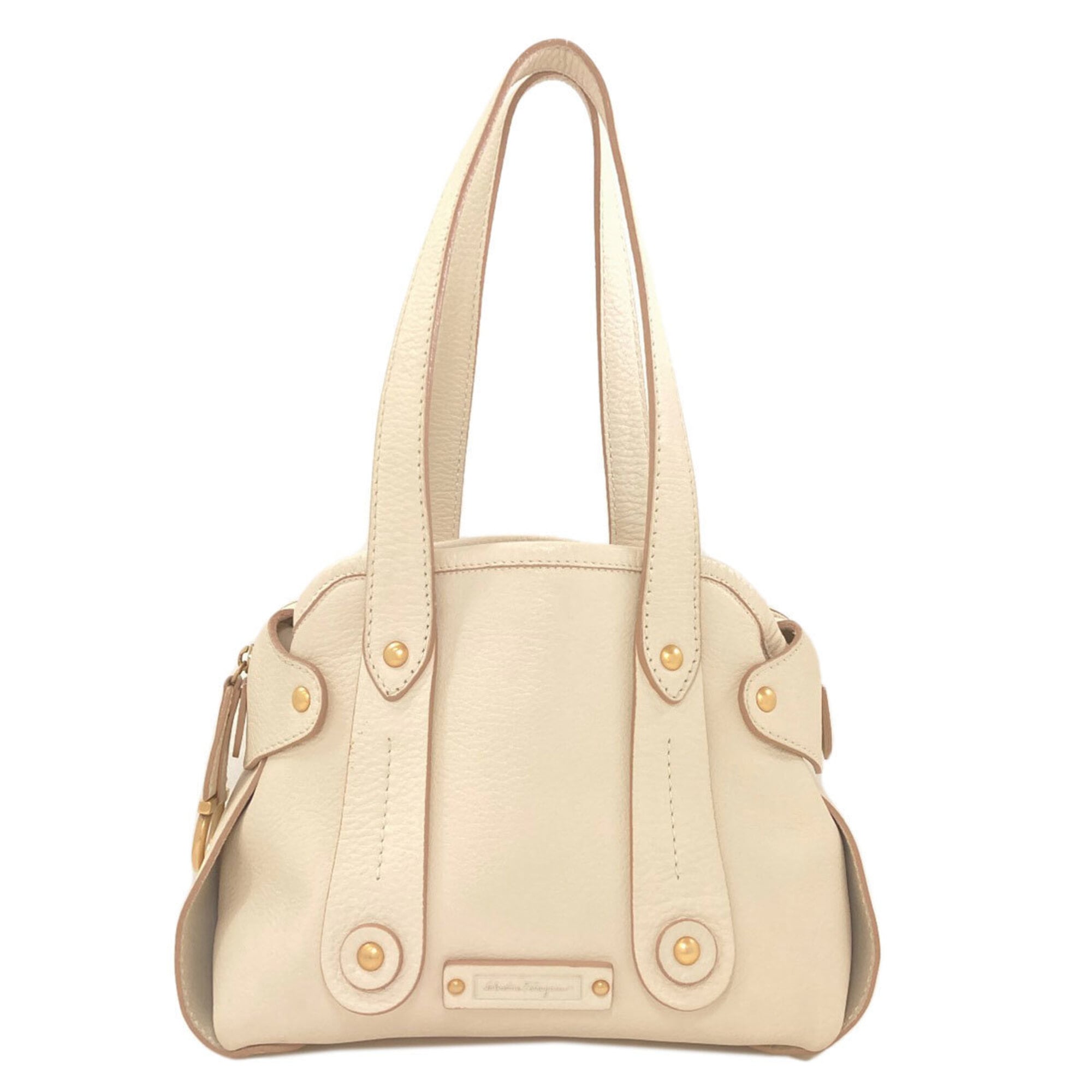 Salvatore Ferragamo White Leather Tote Bag (Pre-Owned)