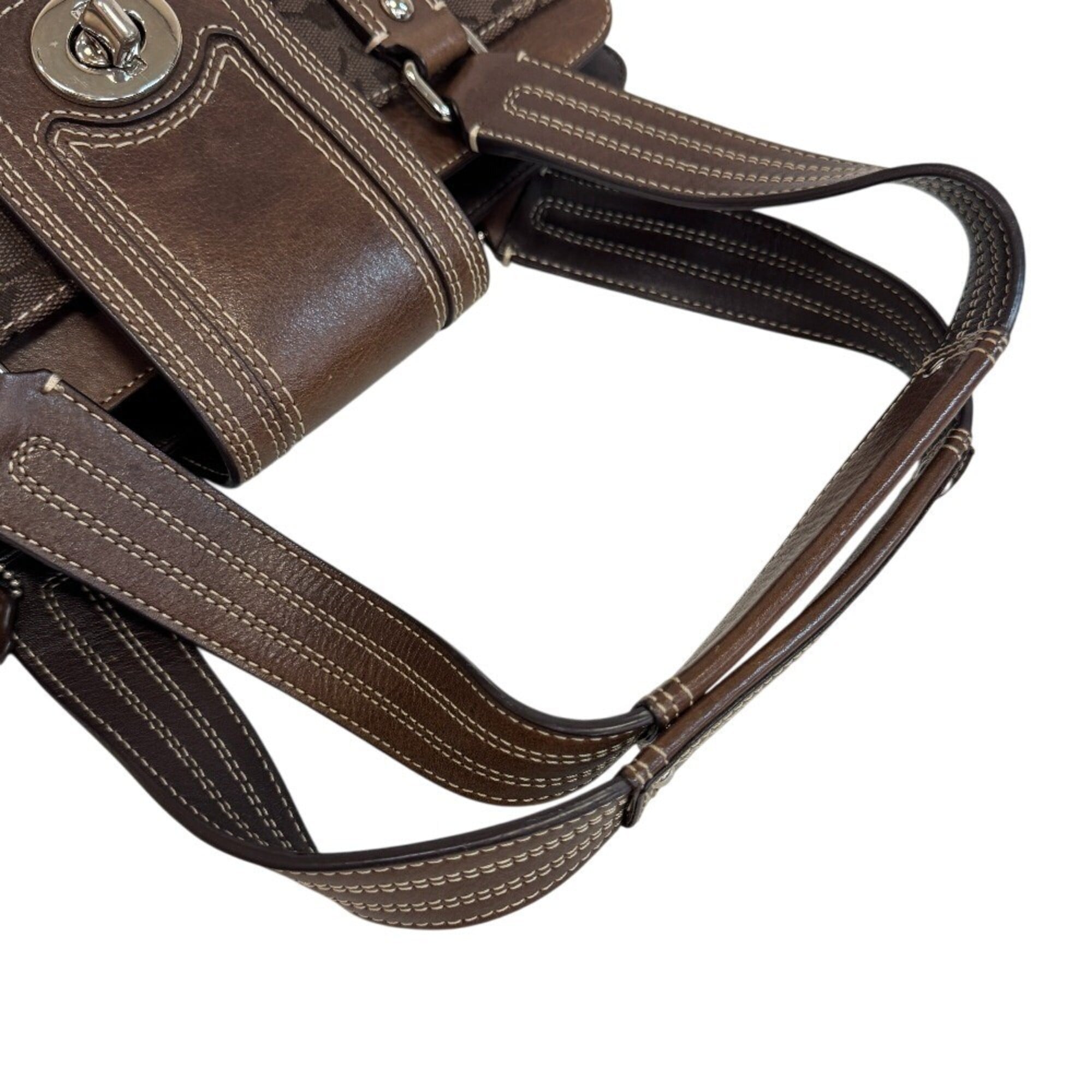 Coach Signature Brown Canvas Tote Bag (Pre-Owned)