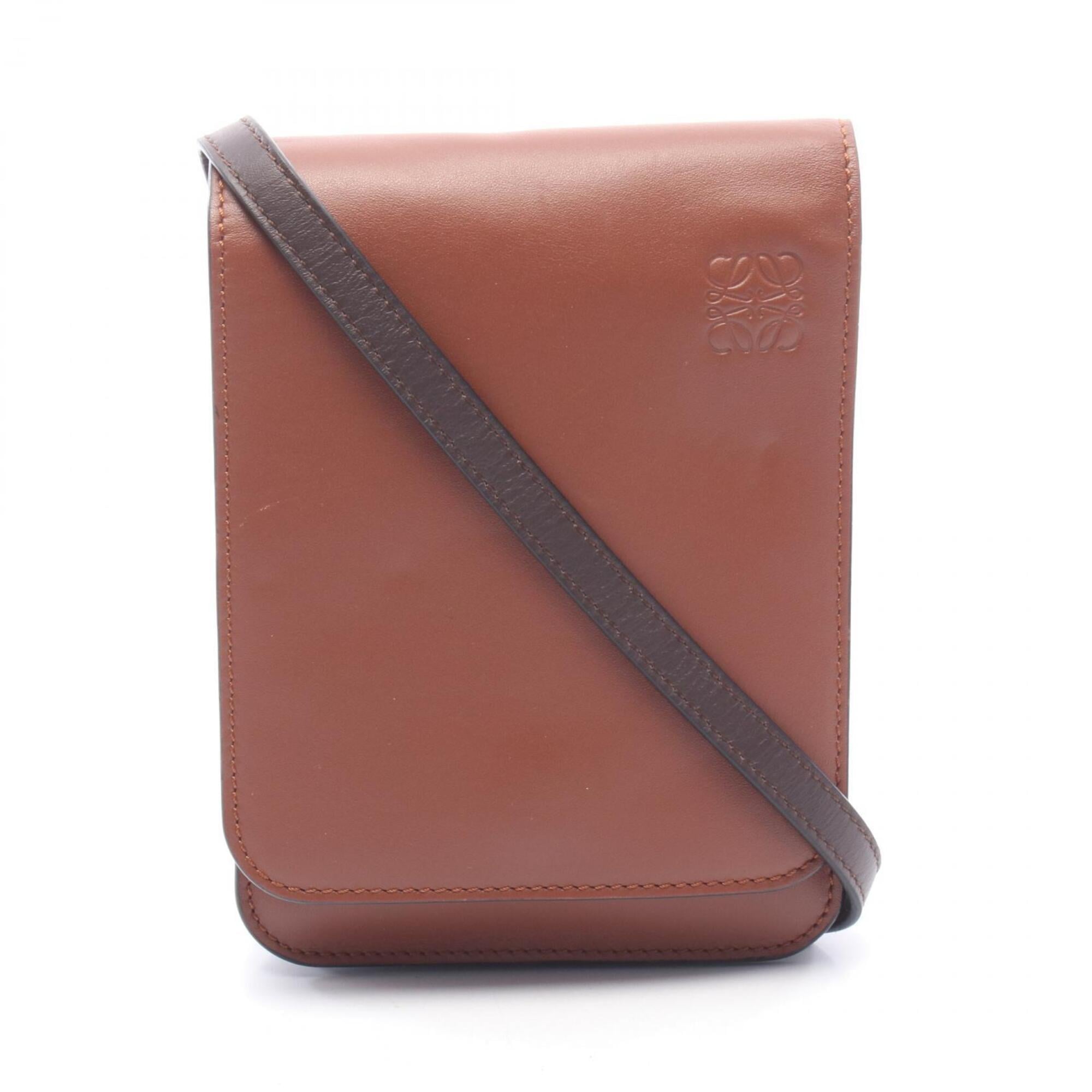 Loewe Brown Leather Handbag Shoulder Bag Sling Bag (Pre-Owned)
