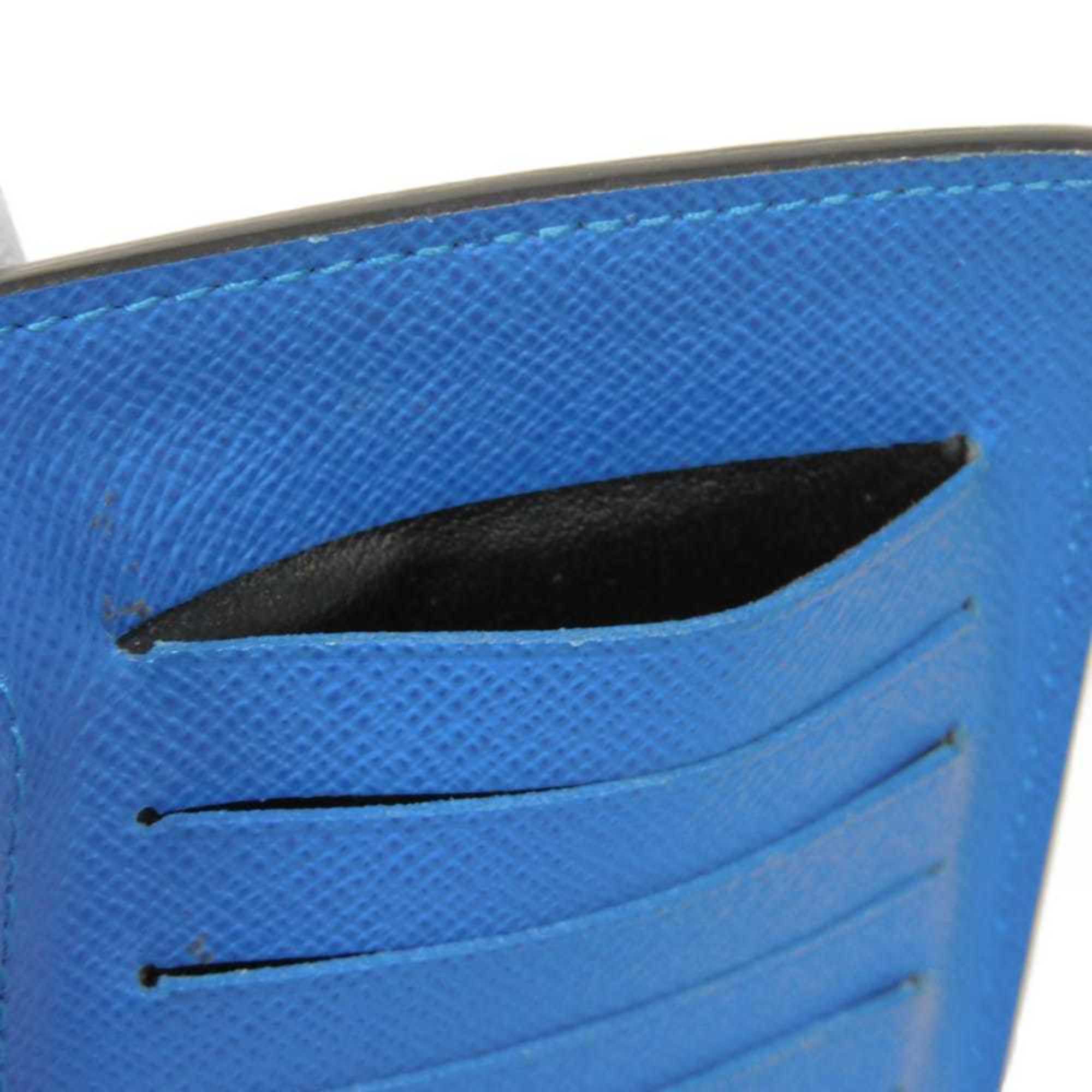 Louis Vuitton Black Blue Noir Taiga Leather Long Wallet (Bi-Fold) (Pre-Owned)