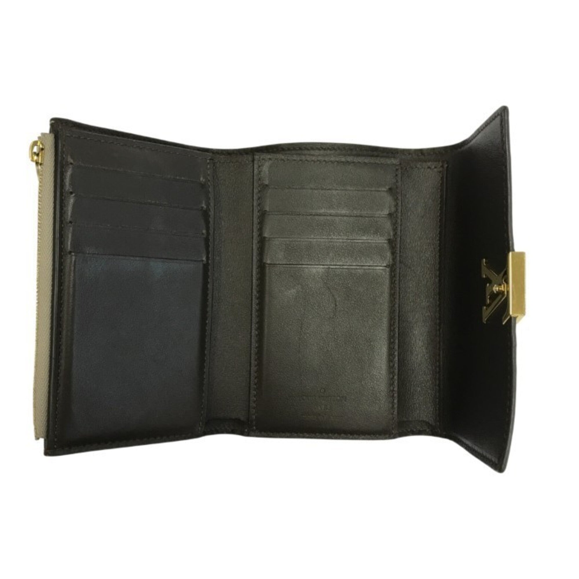 Louis Vuitton Beige Leather Wallet (Tri-Fold) (Pre-Owned)