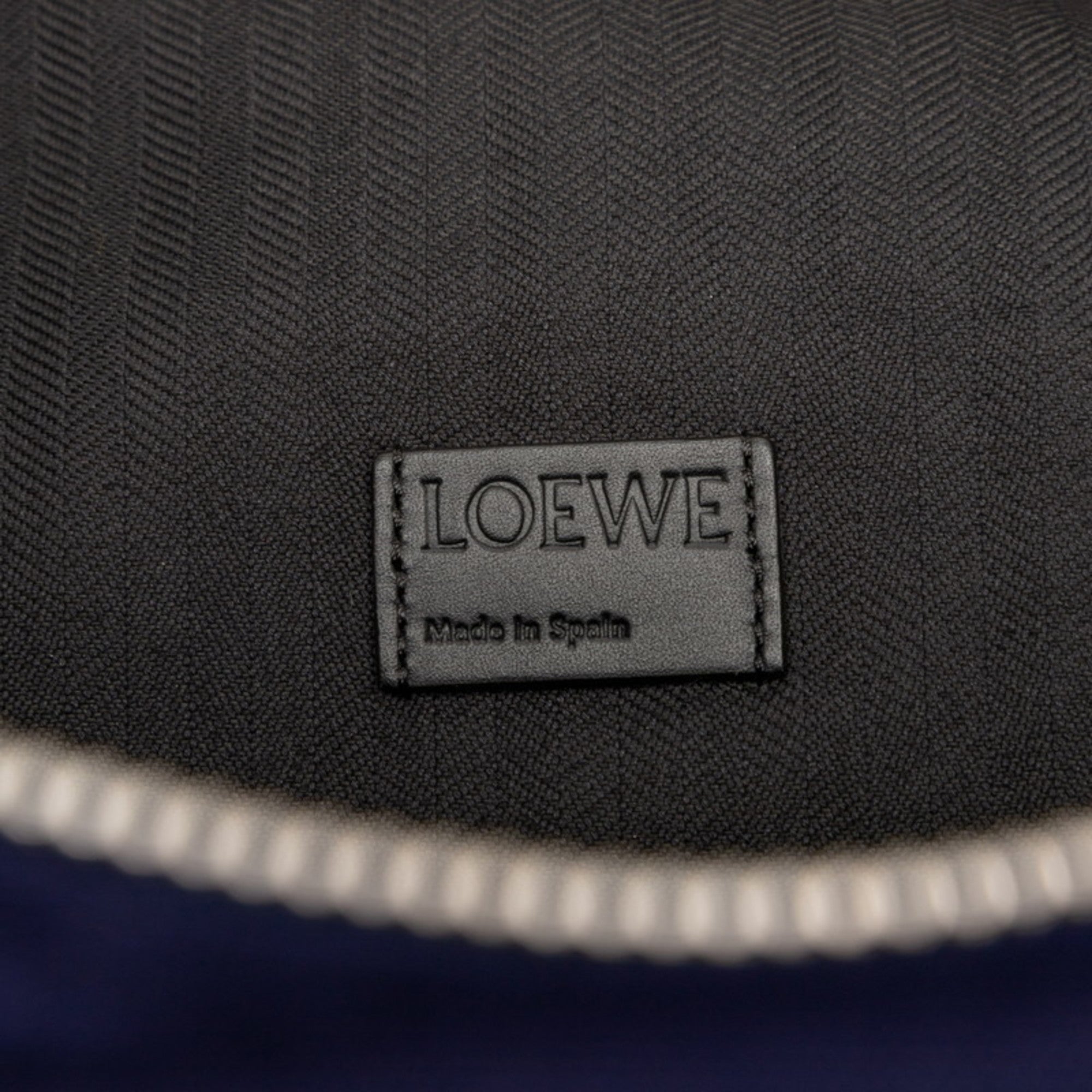 Loewe Black Navy Canvas Leather Fanny Pack (Pre-Owned)