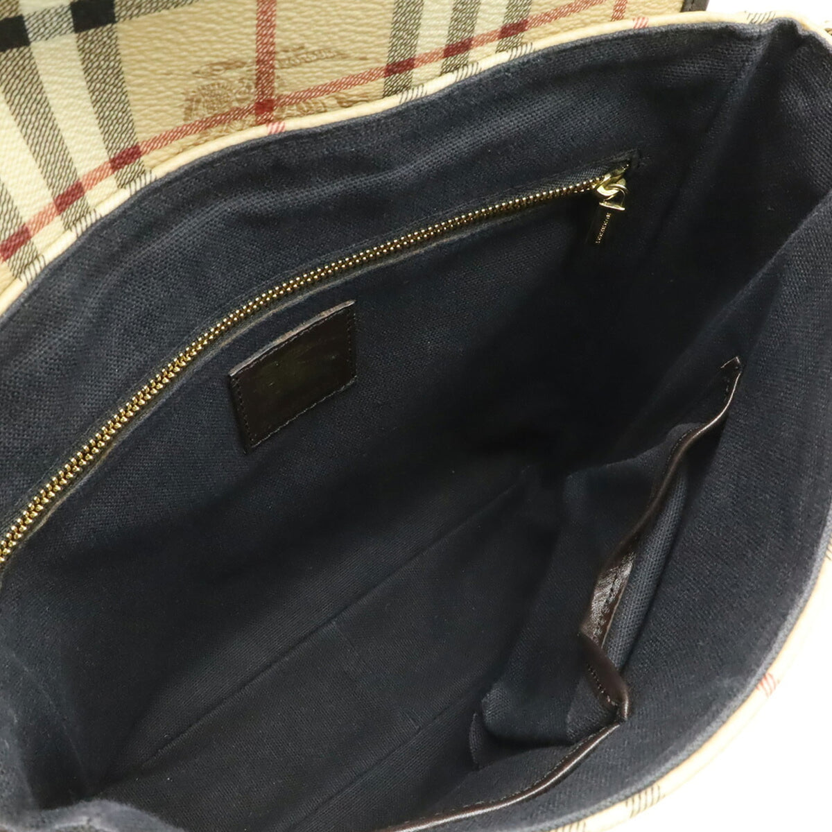 Burberry Beige Bordeaux Dark Brown Coated Canvas Leather Handbag Shoulder Bag (Pre-Owned)