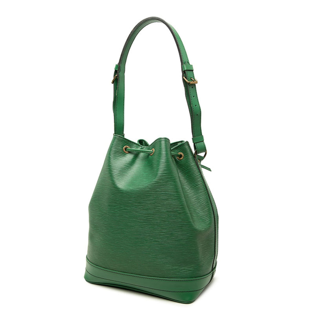 Louis Vuitton Borneo Green Leather Shoulder Bag (Pre-Owned)
