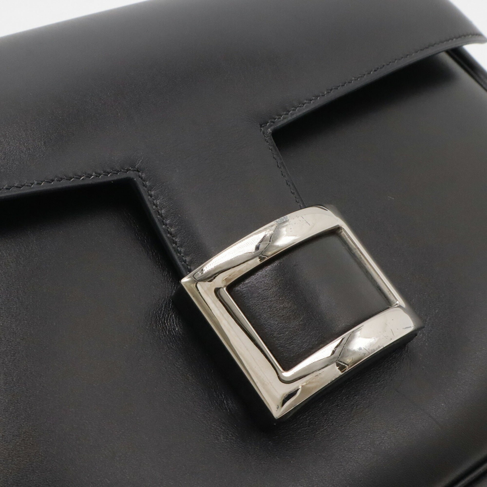Hermes Black Box Calf Leather Shoulder Bag (Pre-Owned)