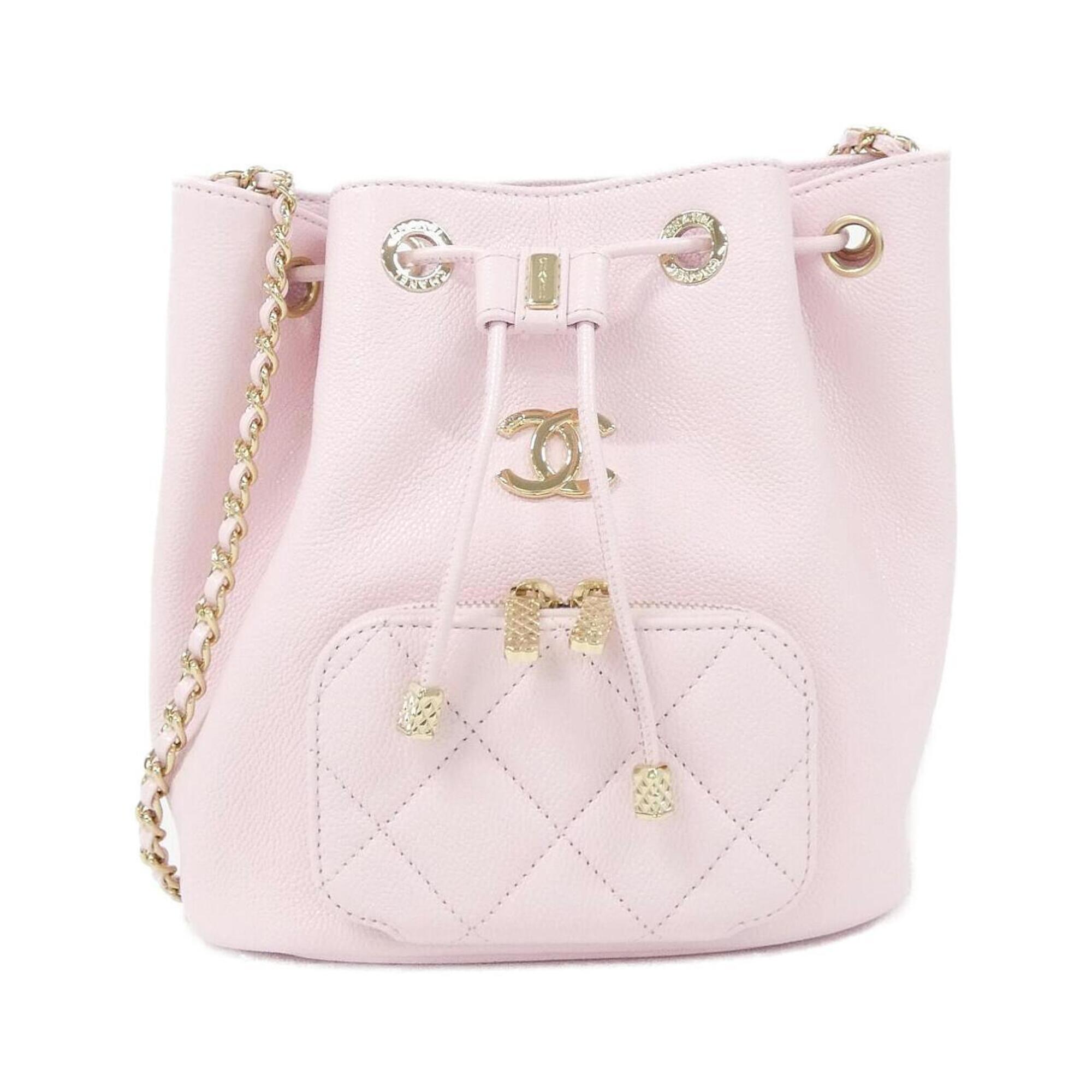 Chanel Pink Grained Calfskin Shoulder Bag (Pre-Owned)