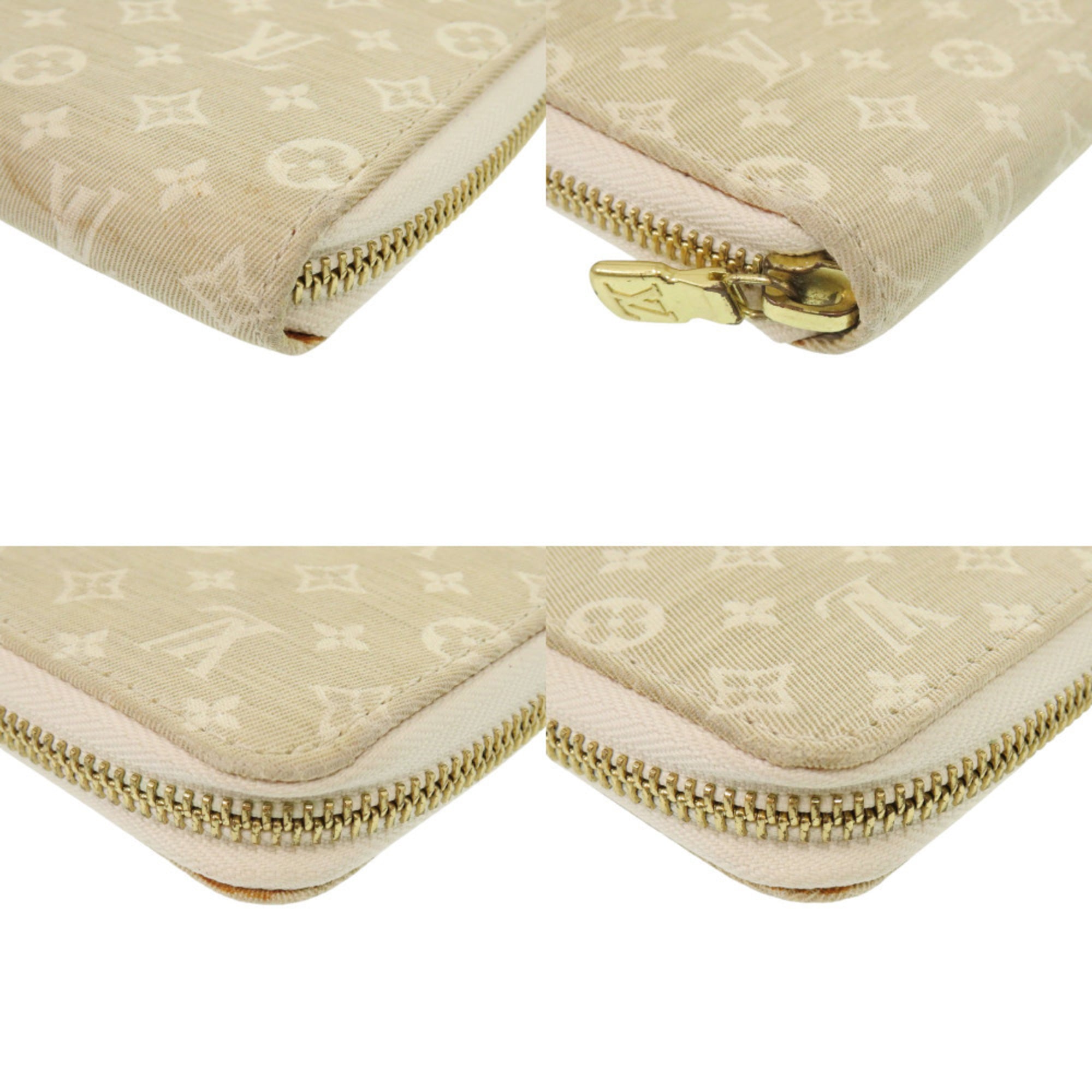 Louis Vuitton Beige Monogram Mini Lin Long Wallet (Bi-Fold) (Pre-Owned)