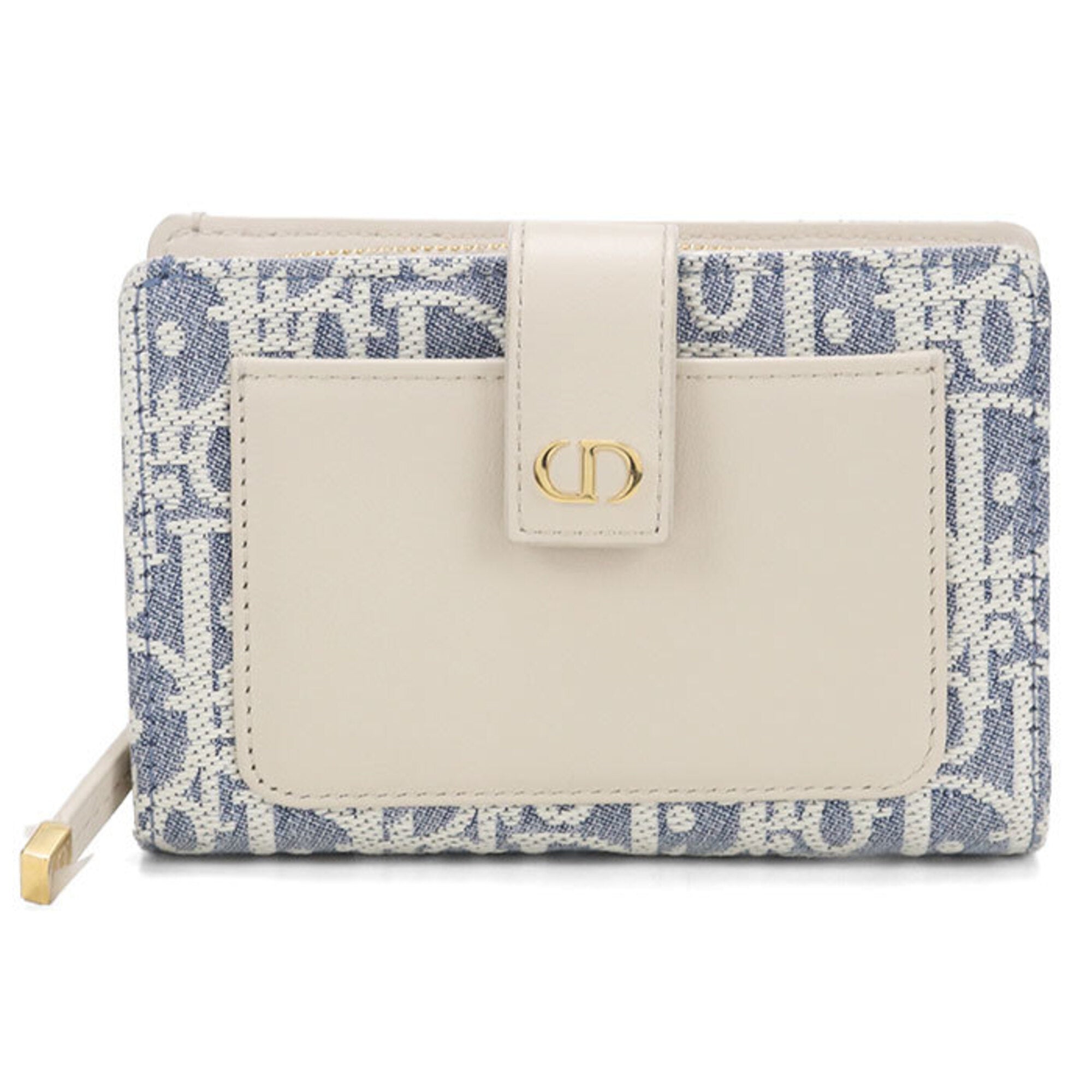 Christian Dior Blue Jacquard Wallet (Bi-Fold) (Pre-Owned)